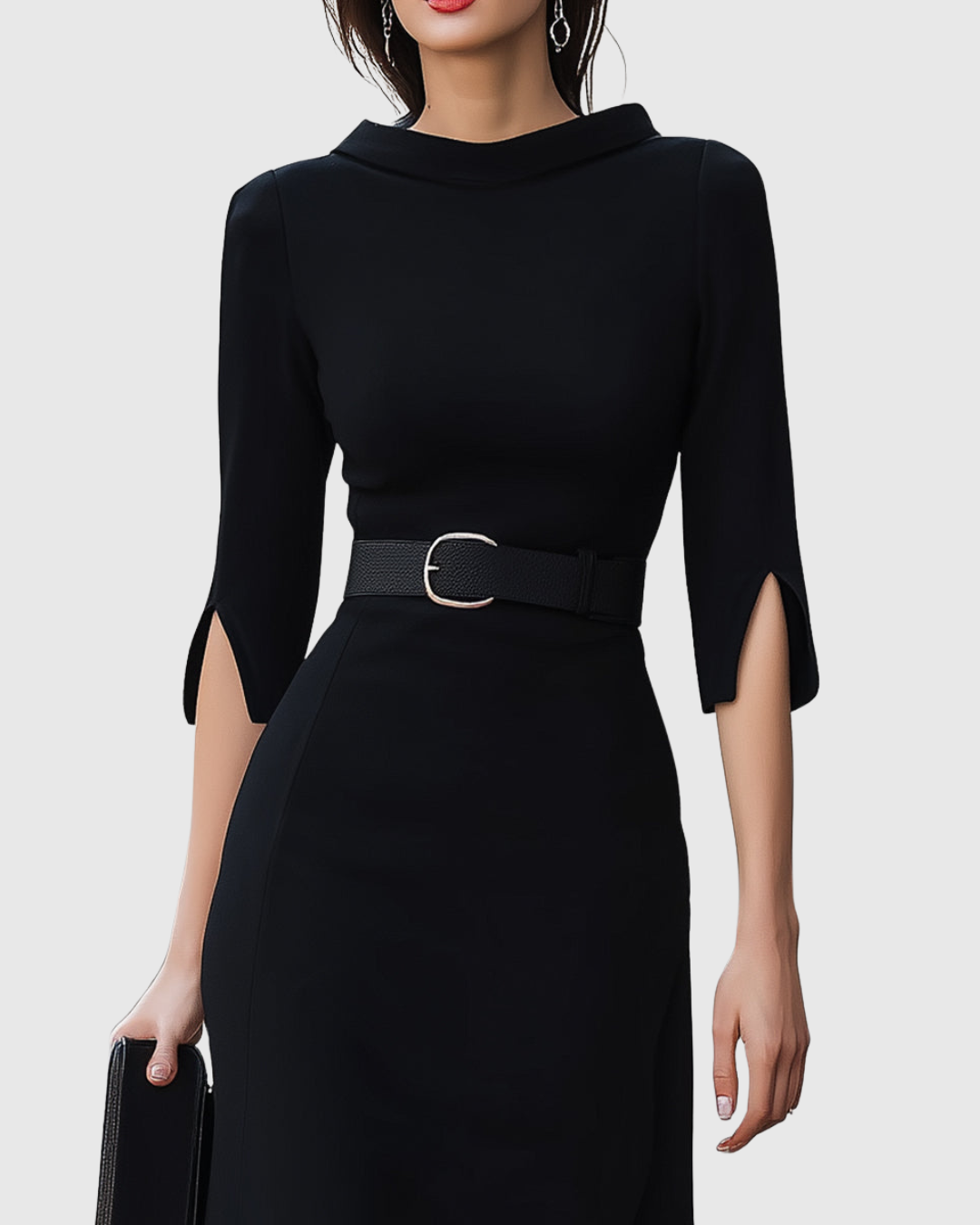 Dorvelli | Women's Midi Dress – Classic Black