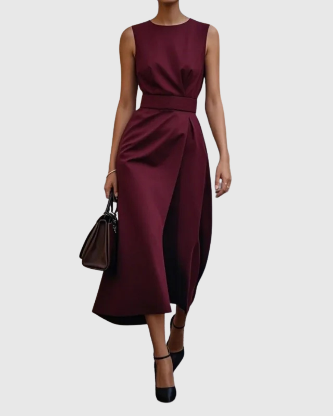 Dorvelli | Women's Midi Dress – Elegant Round Neck