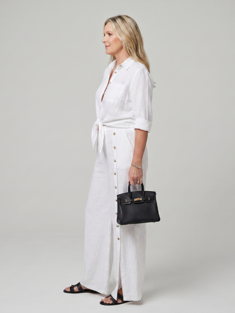 Dorvelli | Women's Two-Piece Set – Long Sleeve Tie Front