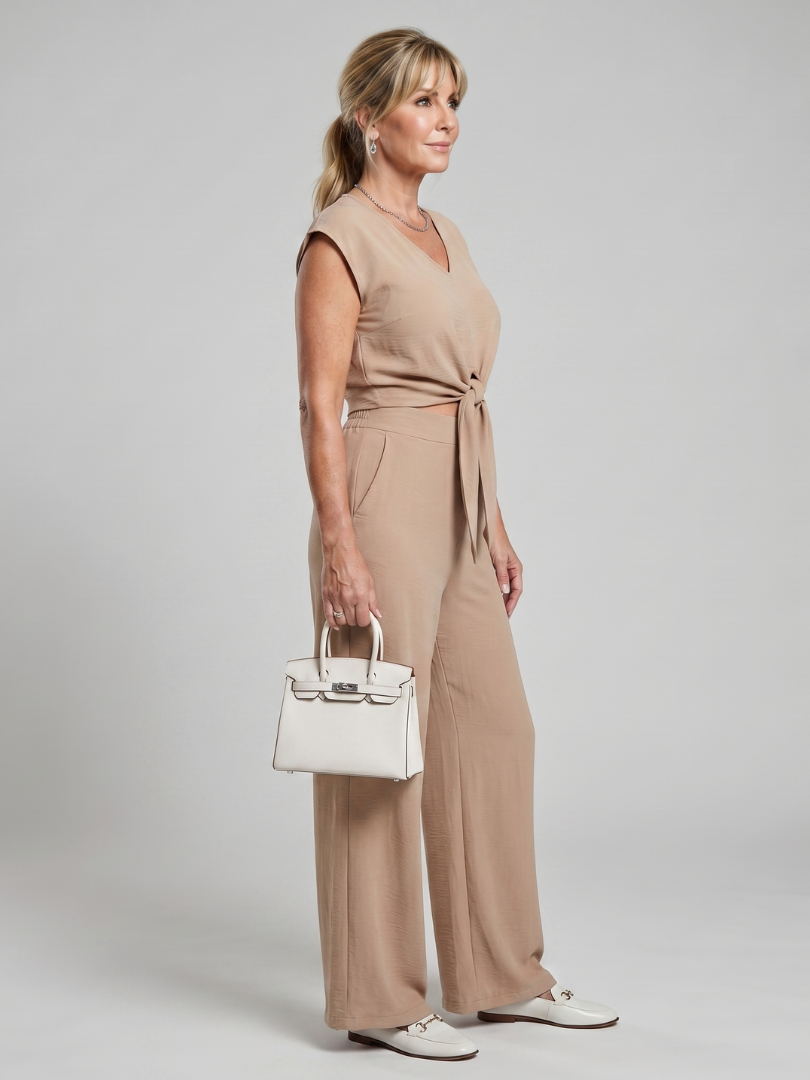 Dorvelli | Women's Two-Piece Set – Wide-Leg Relaxed