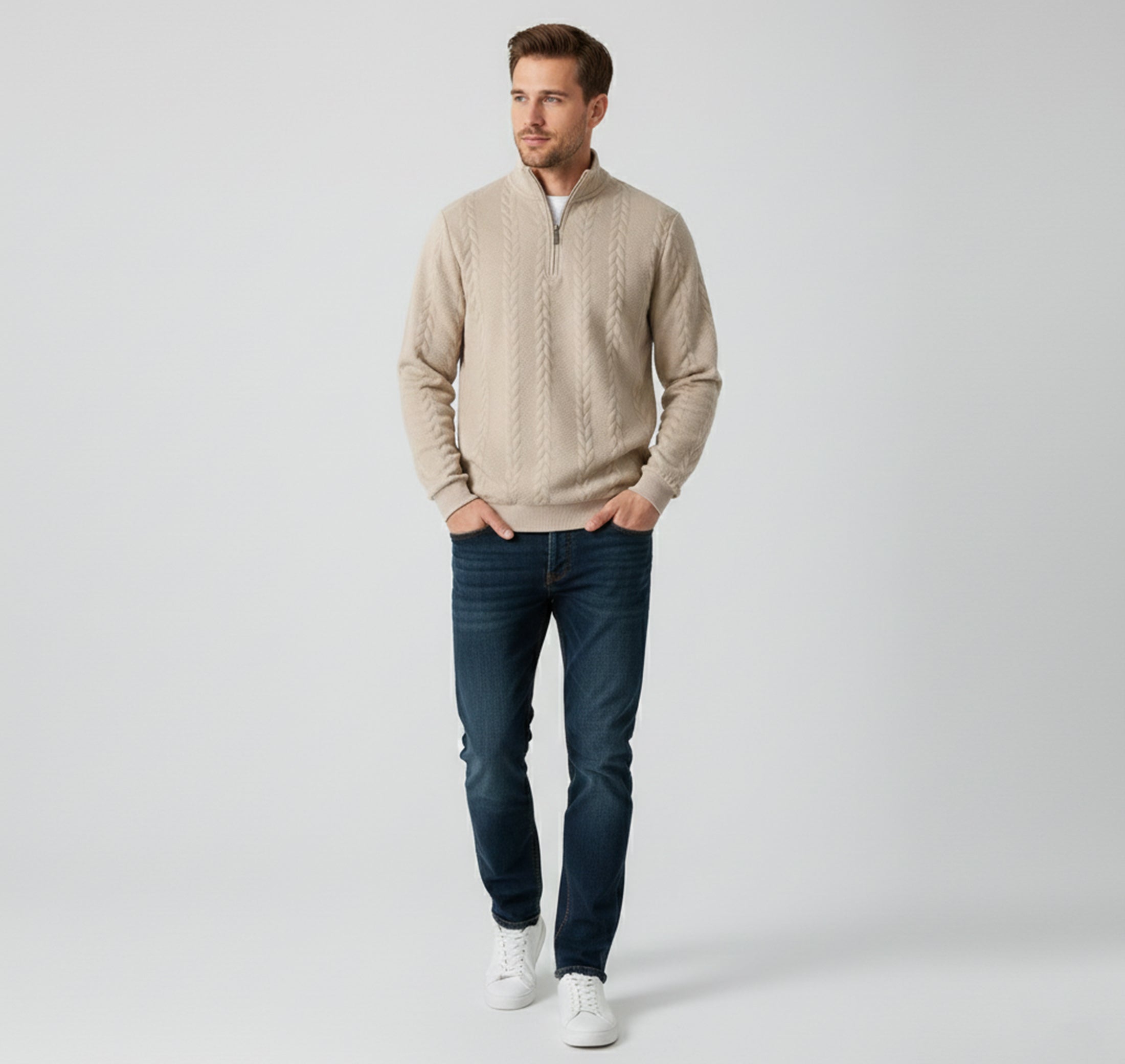 Dorvelli | Men’s Jacquard Knitwear – Loose Lapel Classic