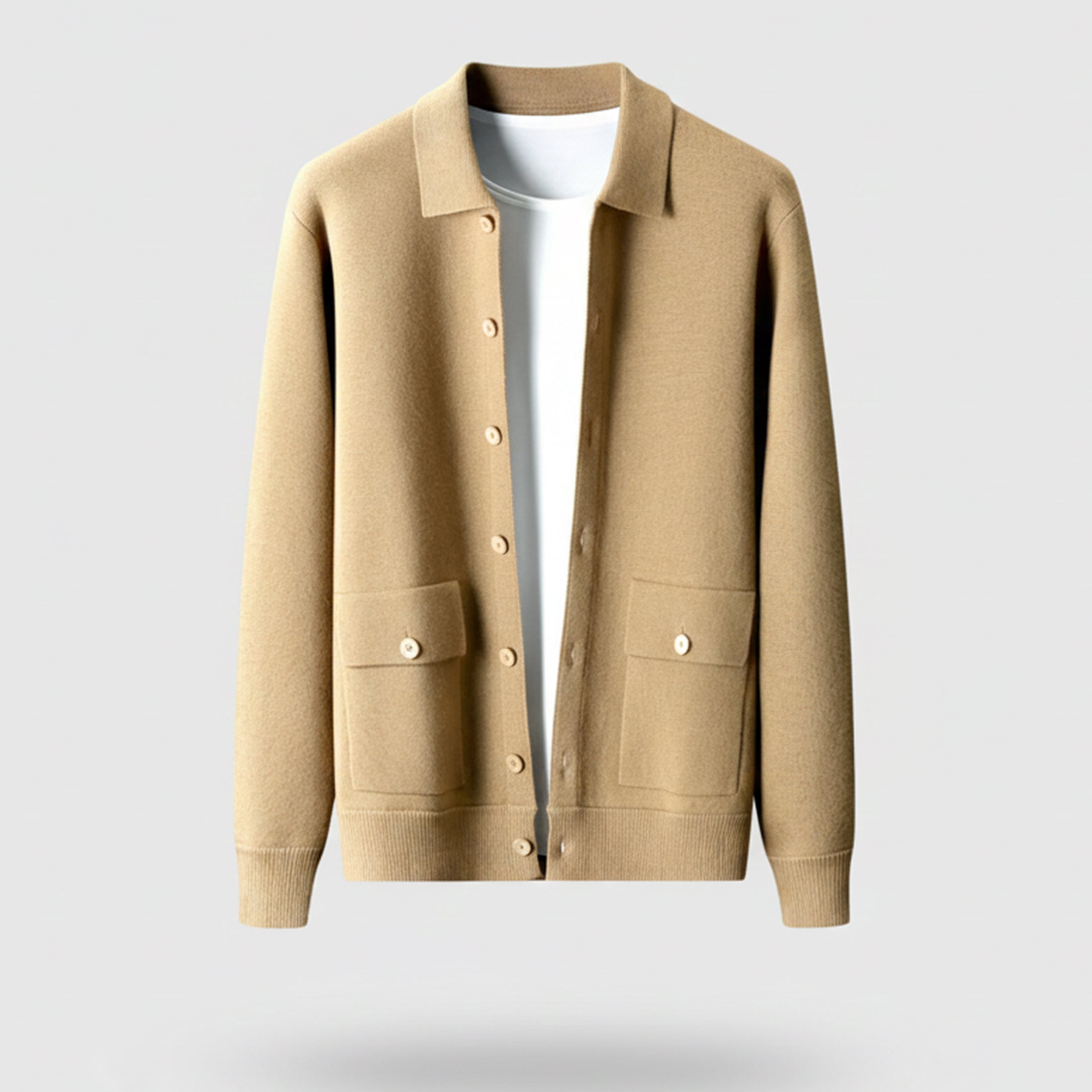 Dorvelli | Men’s Wool Cardigan – Polo Collar Classic