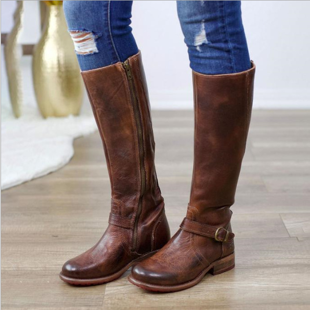 Dorvelli | Women’s Riding Boots – Knee-High Buckle Strap