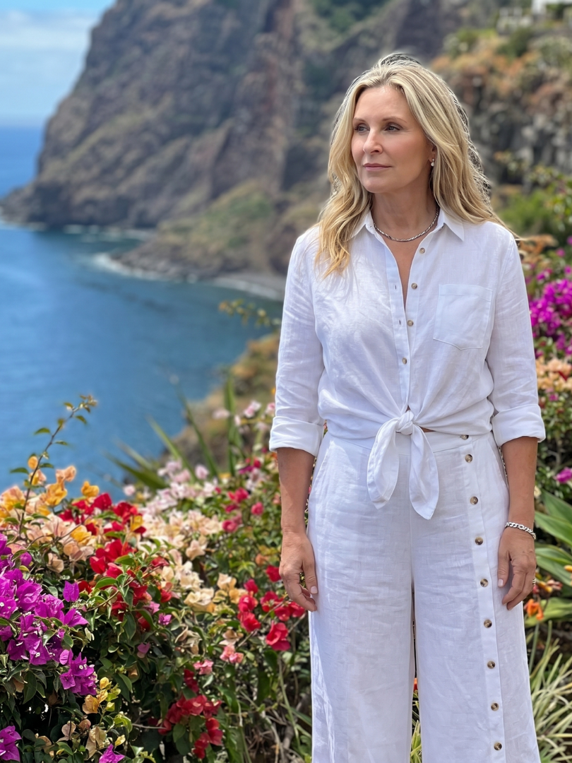 Dorvelli | Women's Two-Piece Set – Long Sleeve Tie Front