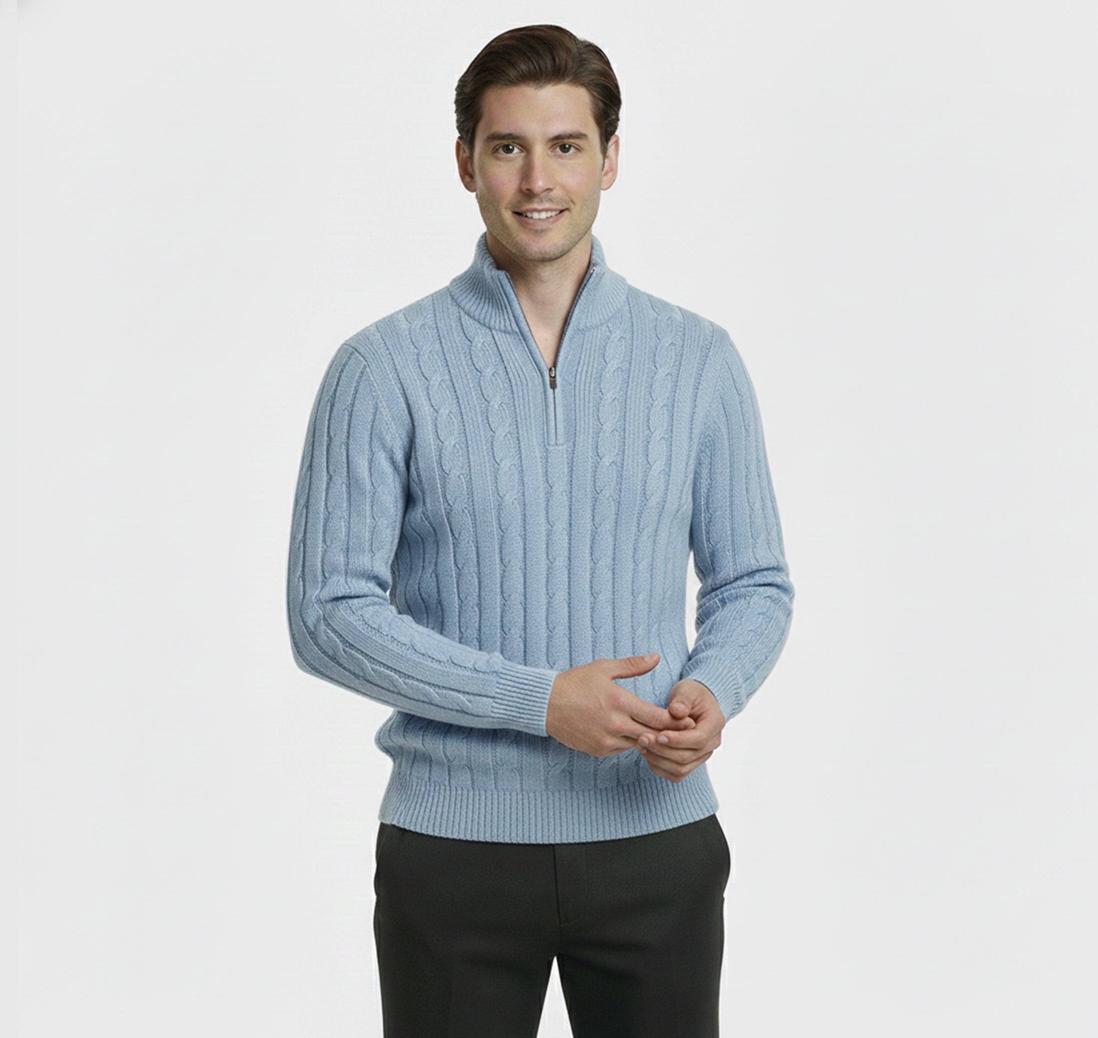 Dorvelli | Men’s Wool Sweater – Mock Neck Classic