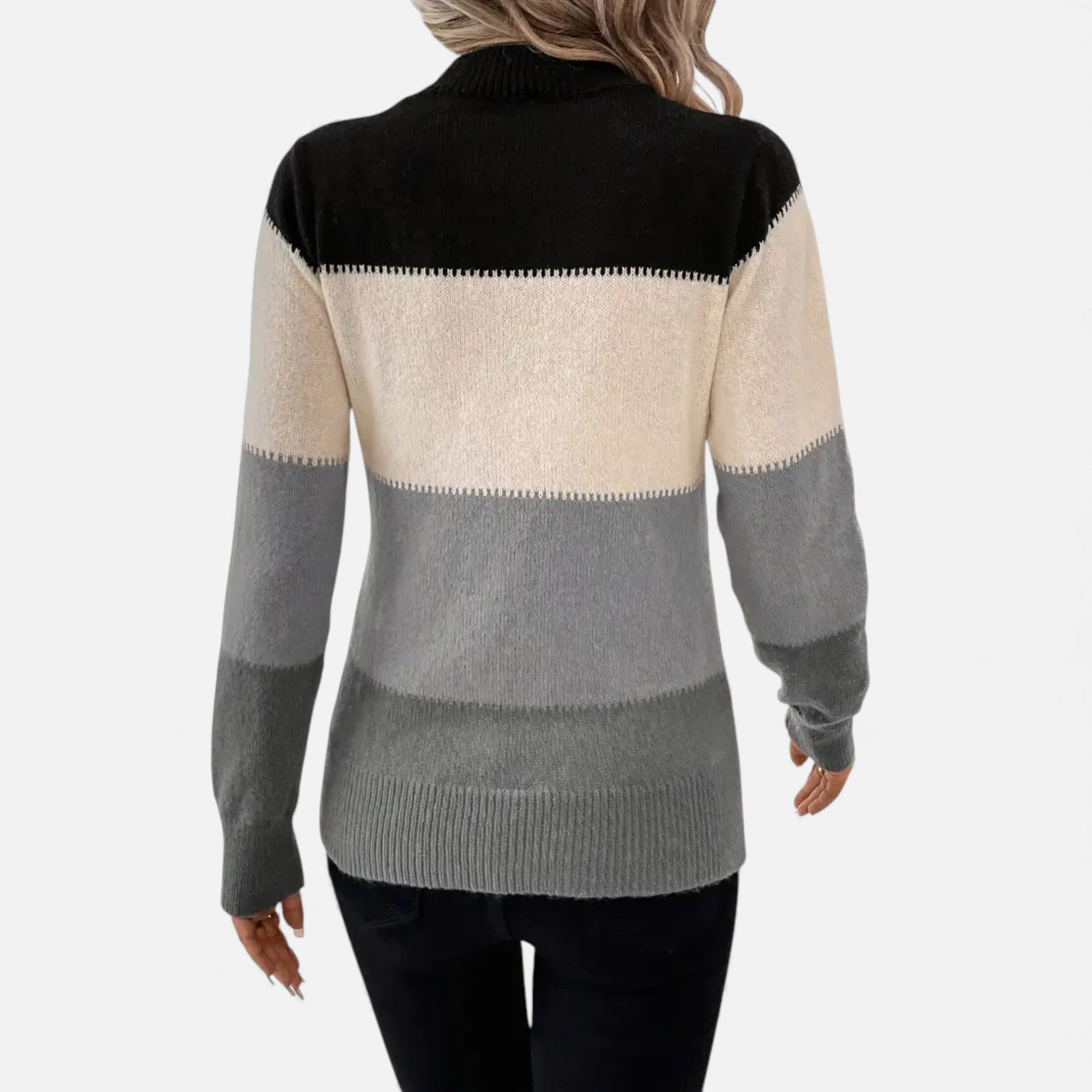 Dorvelli | Women’s Sweater – Elegant Striped Crew-Neck