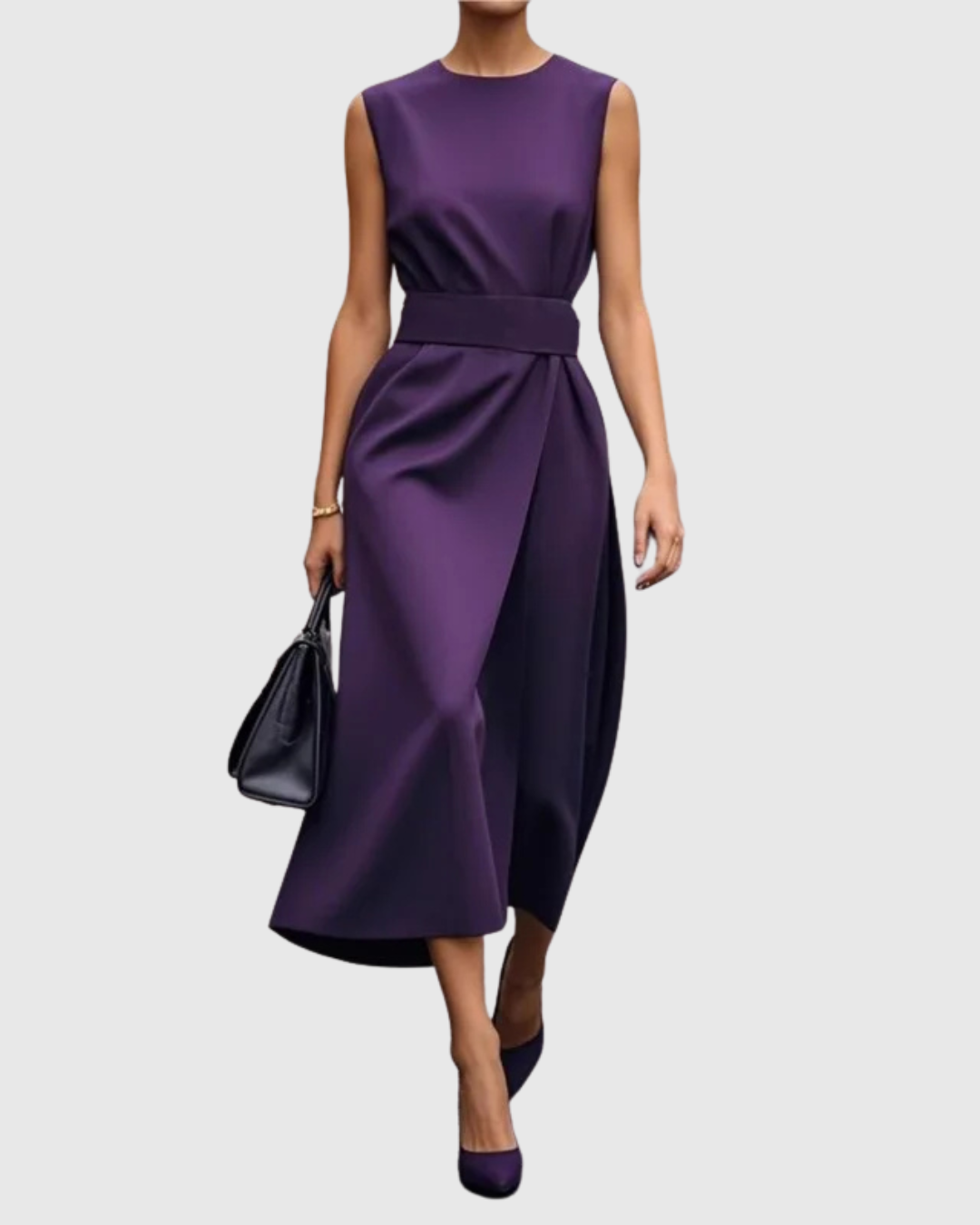 Dorvelli | Women's Midi Dress – Elegant Round Neck