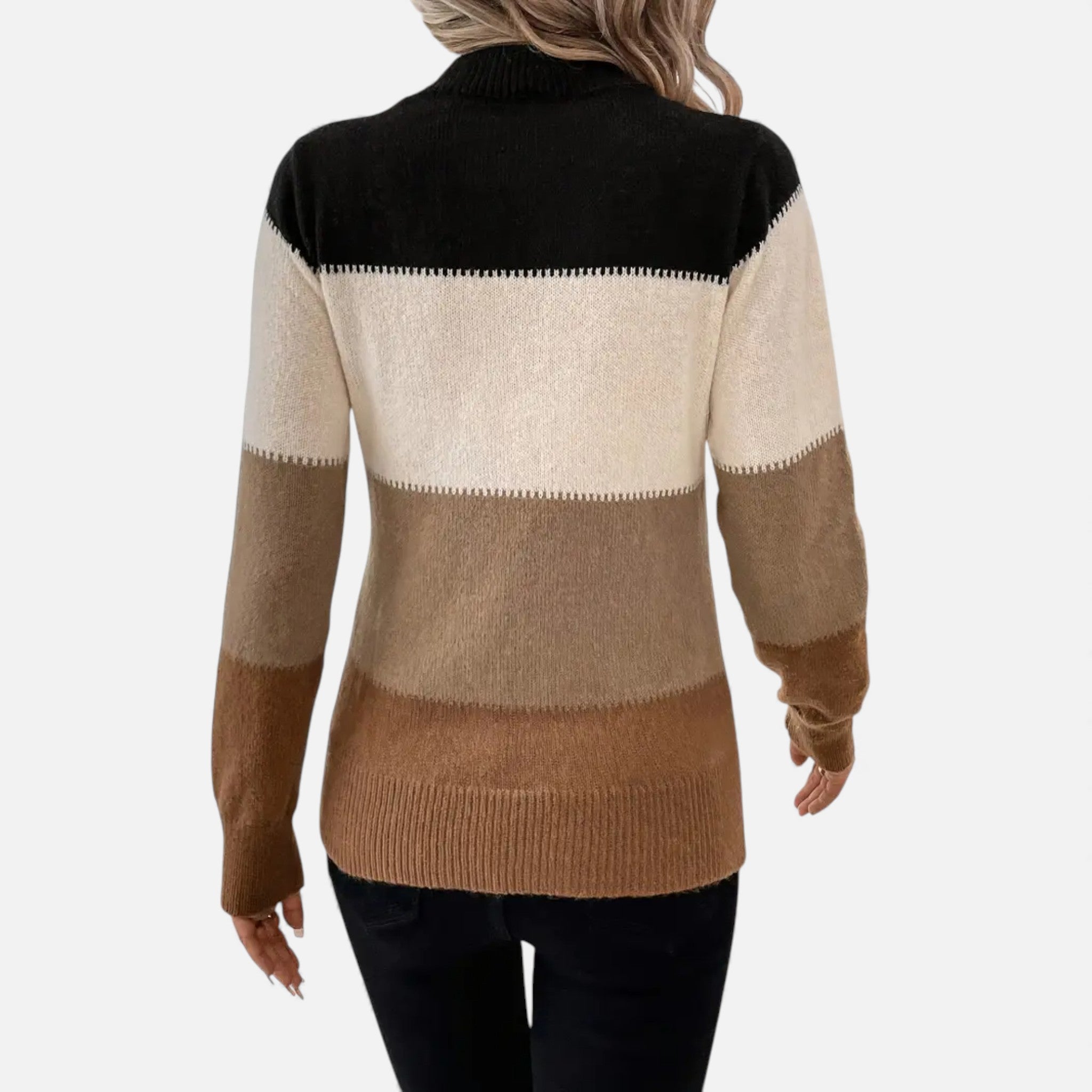 Dorvelli | Women’s Sweater – Elegant Striped Crew-Neck
