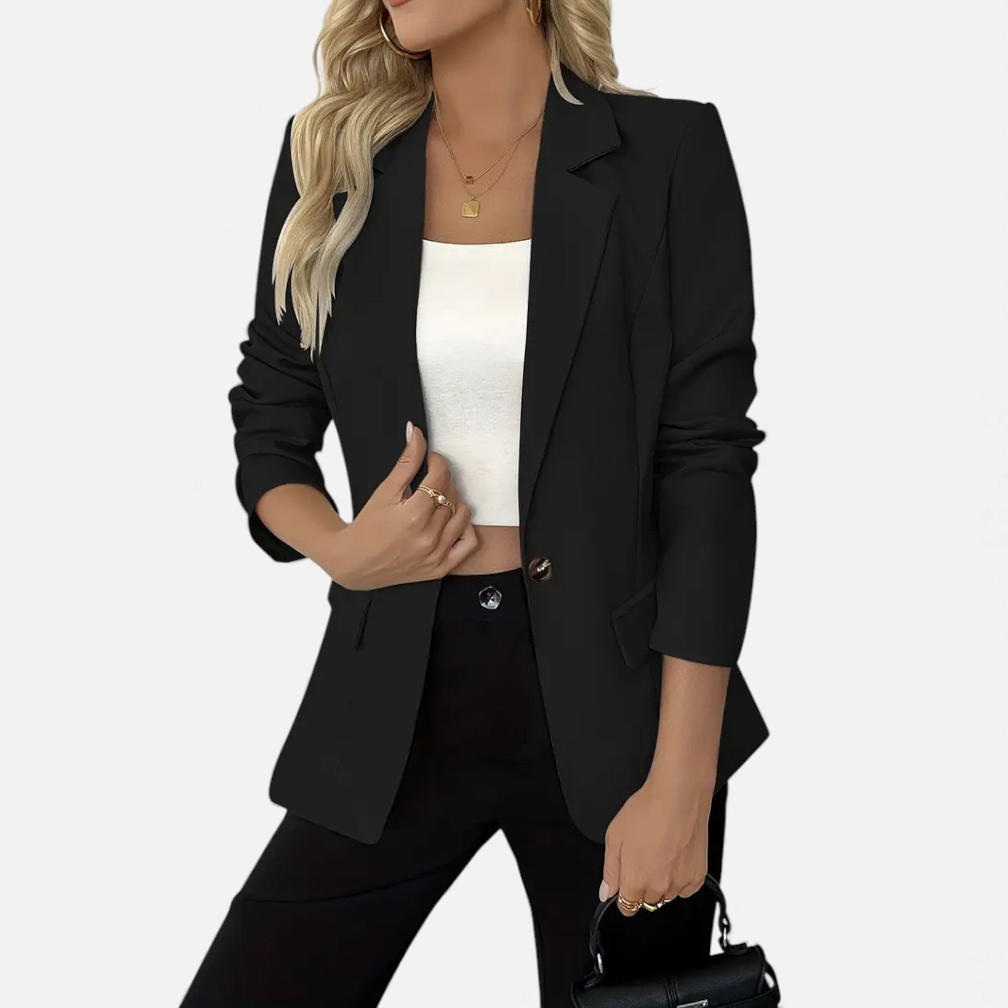 Dorvelli | Women’s Classic Single-Breasted Blazer – Timeless Solid Elegance