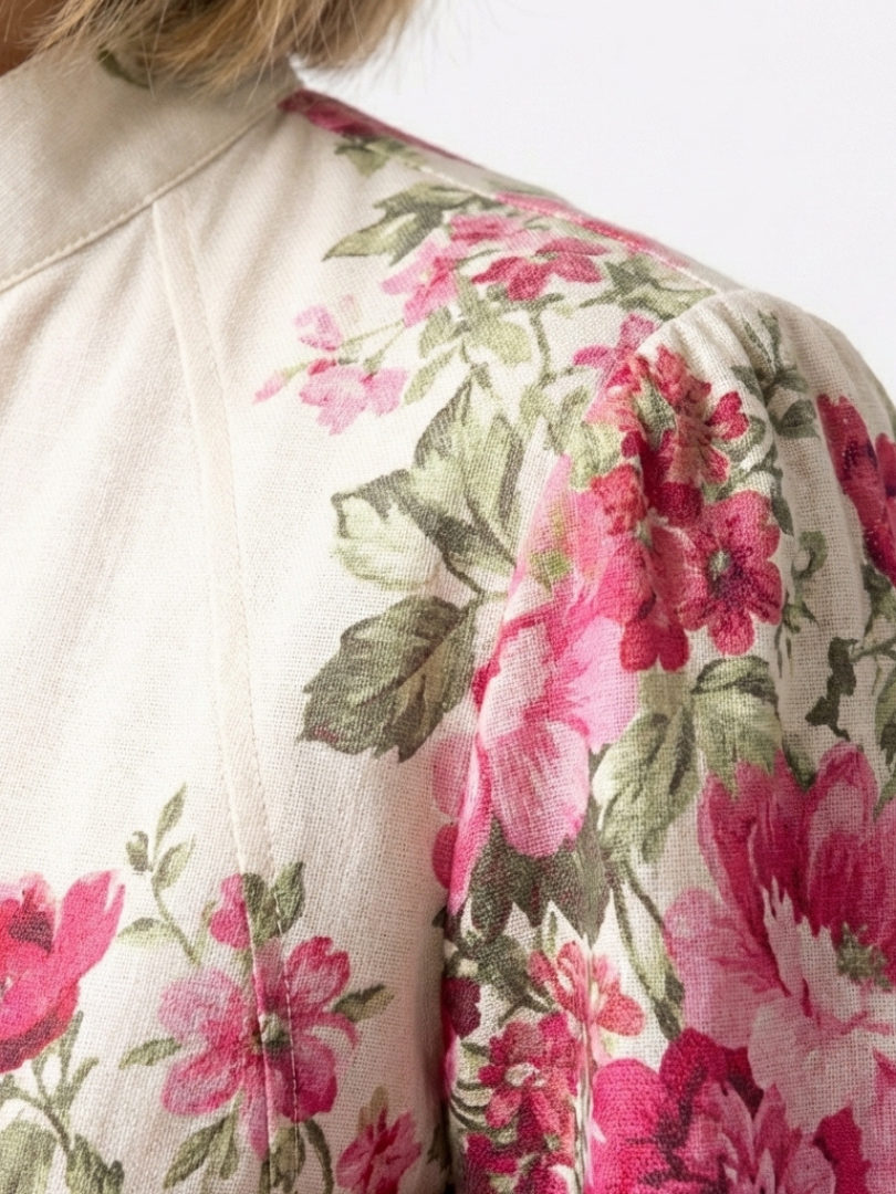 Dorvelli | Women's Maxi Dress – Long Sleeve Floral Belted