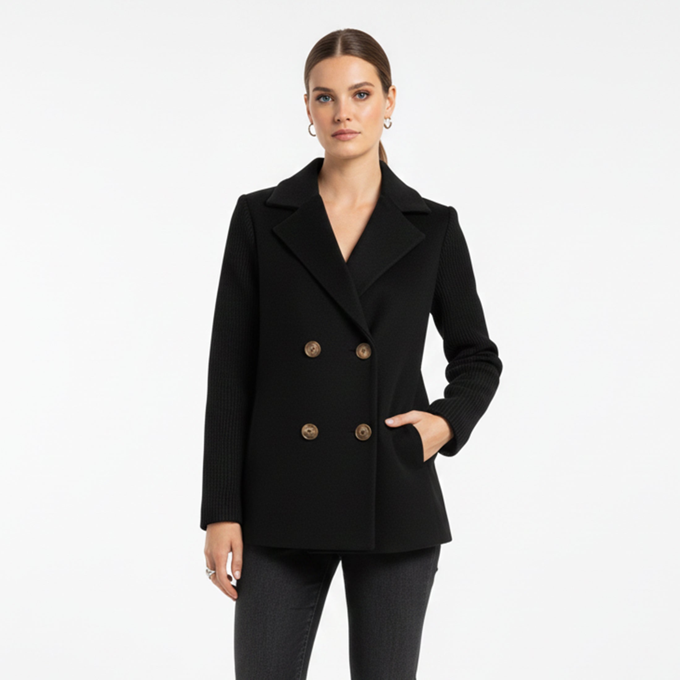 Dorvelli | Women’s Fashion Jacket – Textured Knit Detail