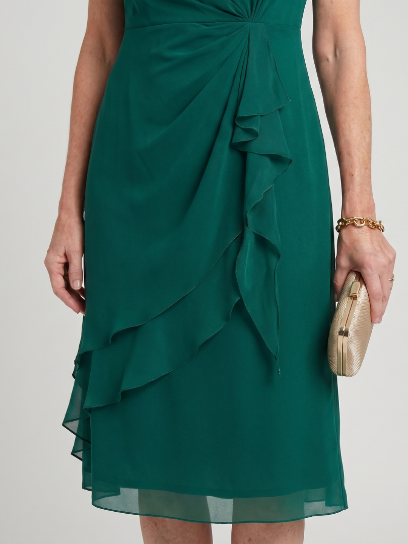 Dorvelli | Women's Midi Dress – Sleeve Layered Hem