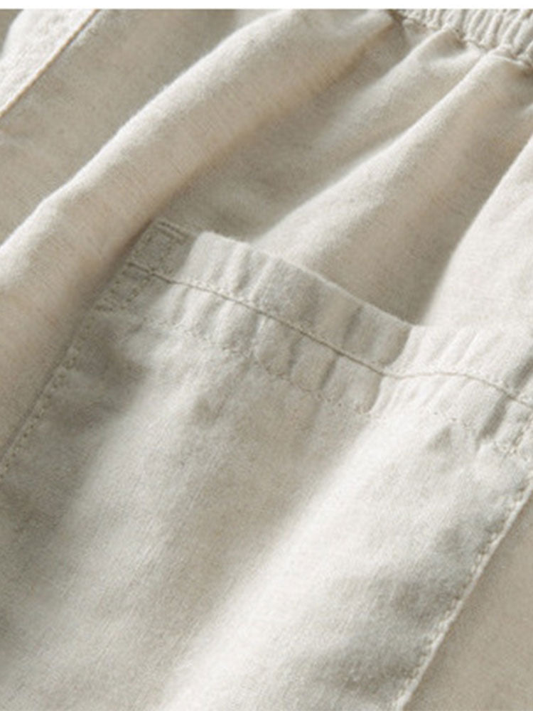 Dorvelli | Men's Two-Piece Set – Linen Band Collar Co-ord