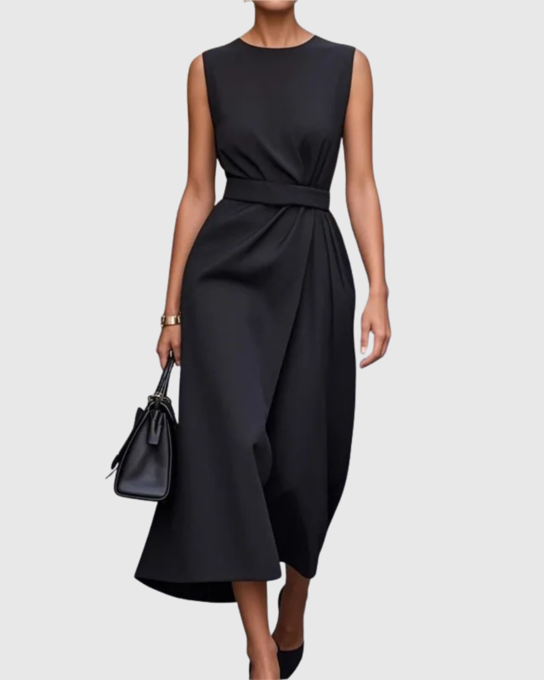 Dorvelli | Women's Midi Dress – Elegant Round Neck