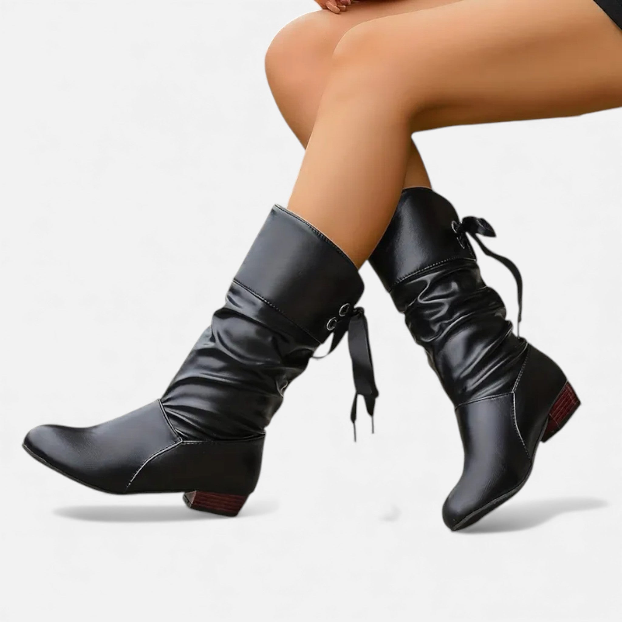Dorvelli | Women’s Mid-Calf Boots – Classic Lace-Up Elegance