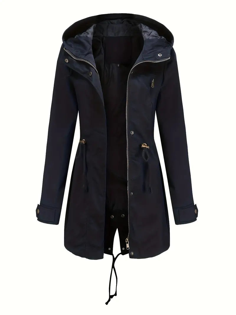 Dorvelli | Women's Hooded Parka – Longline Zip Front