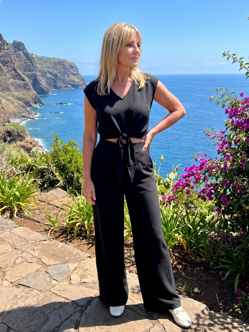 Dorvelli | Women's Two-Piece Set – Wide-Leg Relaxed