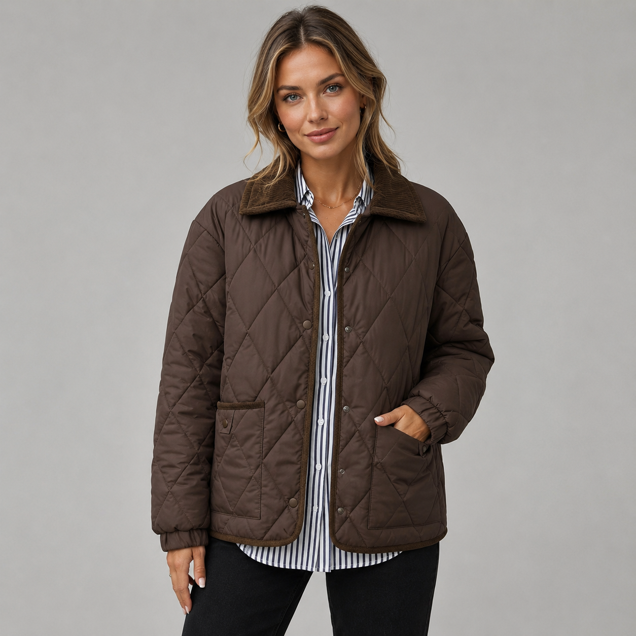 Women's Quilted Shirt Jacket
