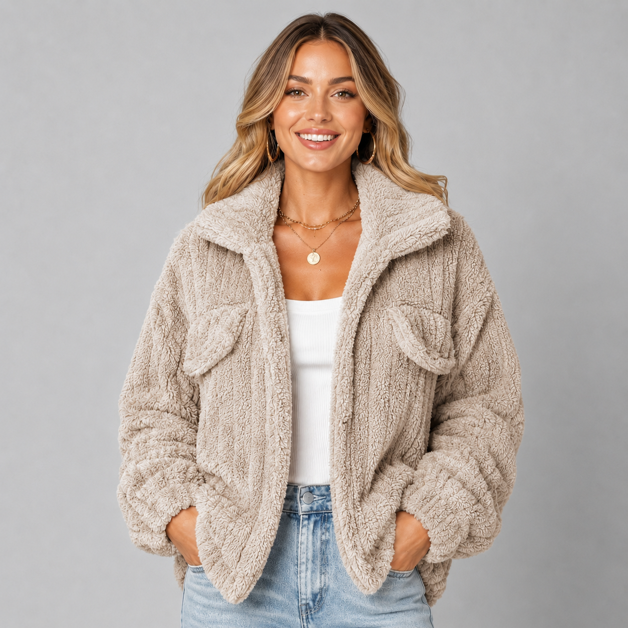 Women's Cropped Pile Jacket