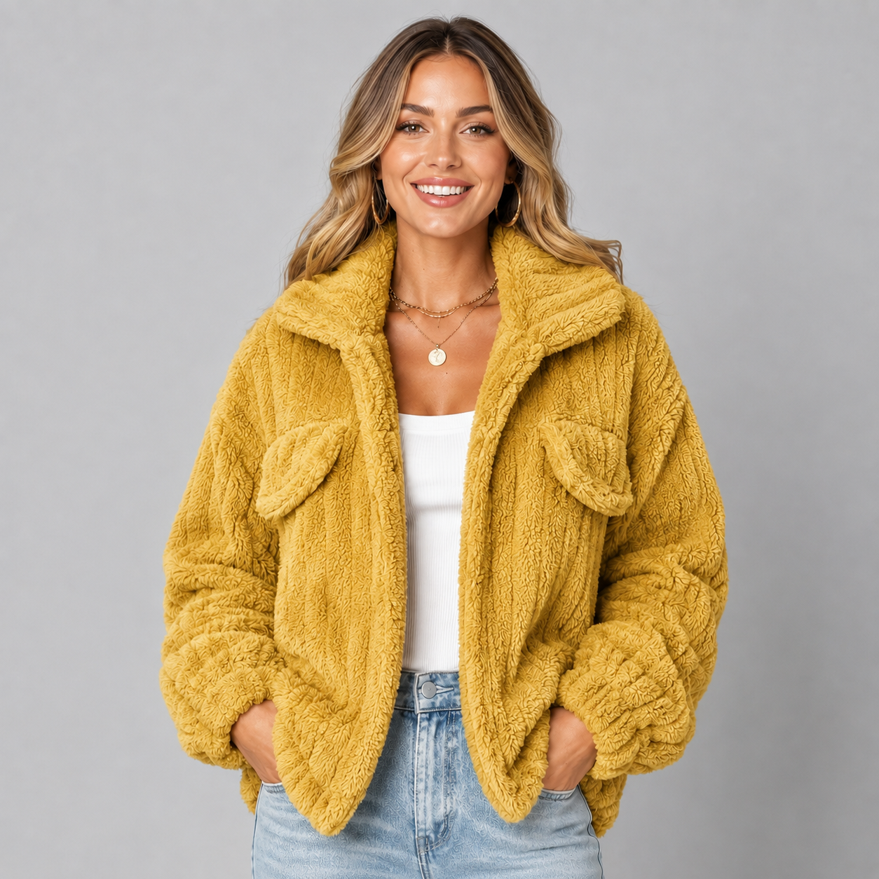 Women's Cropped Pile Jacket