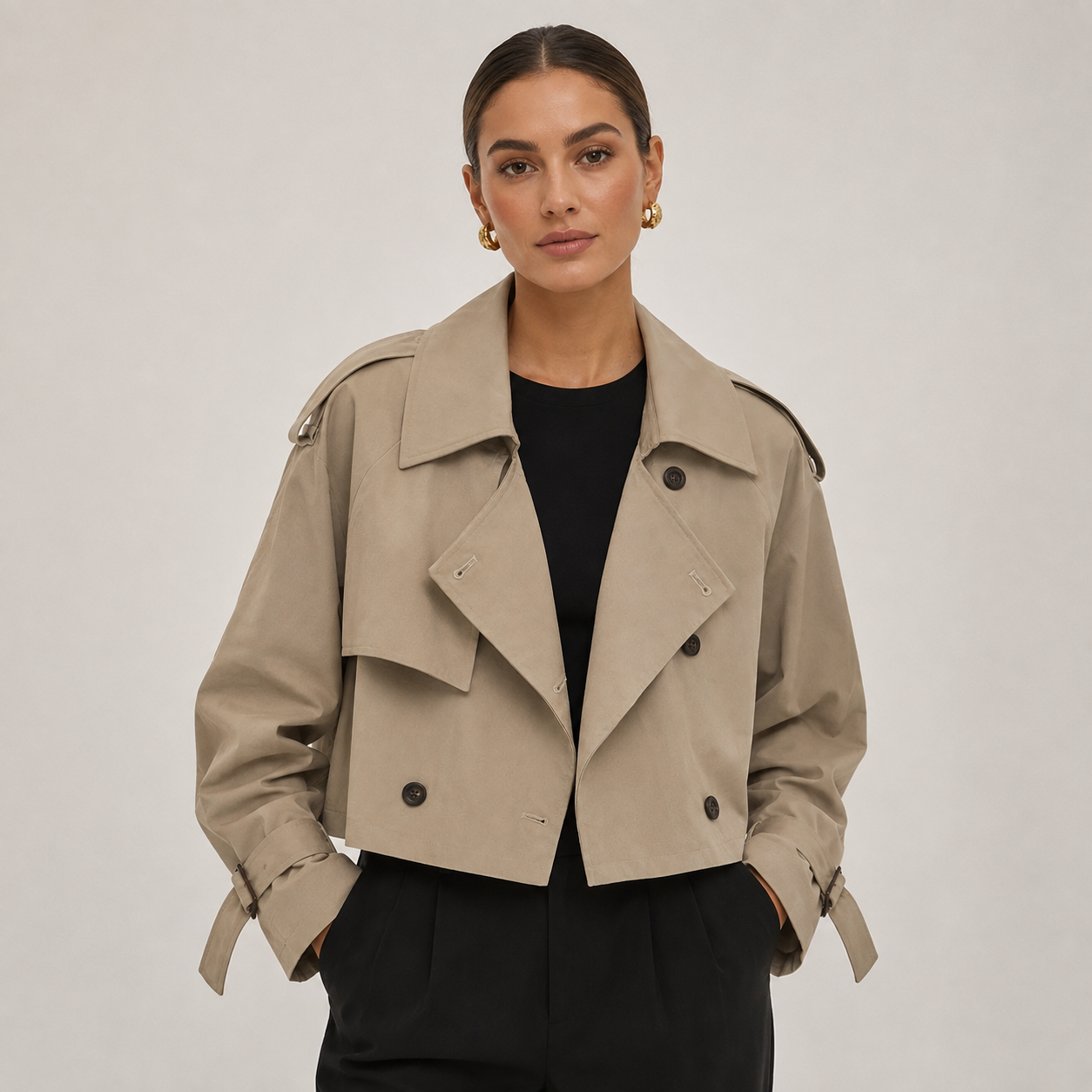 Women's Cropped Trench Coat
