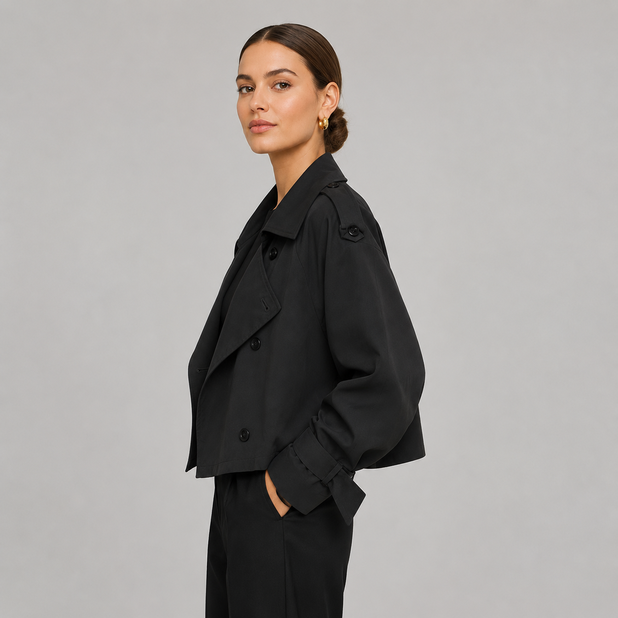 Women's Cropped Trench Coat