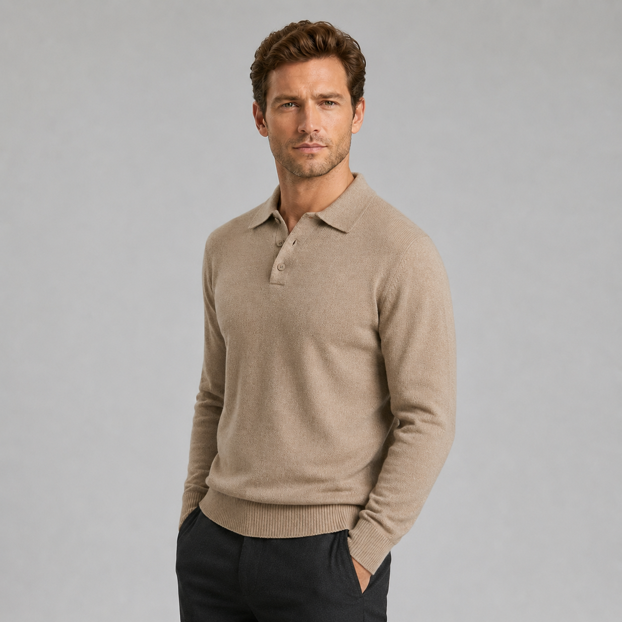 Men’s Knit Polo Jumper