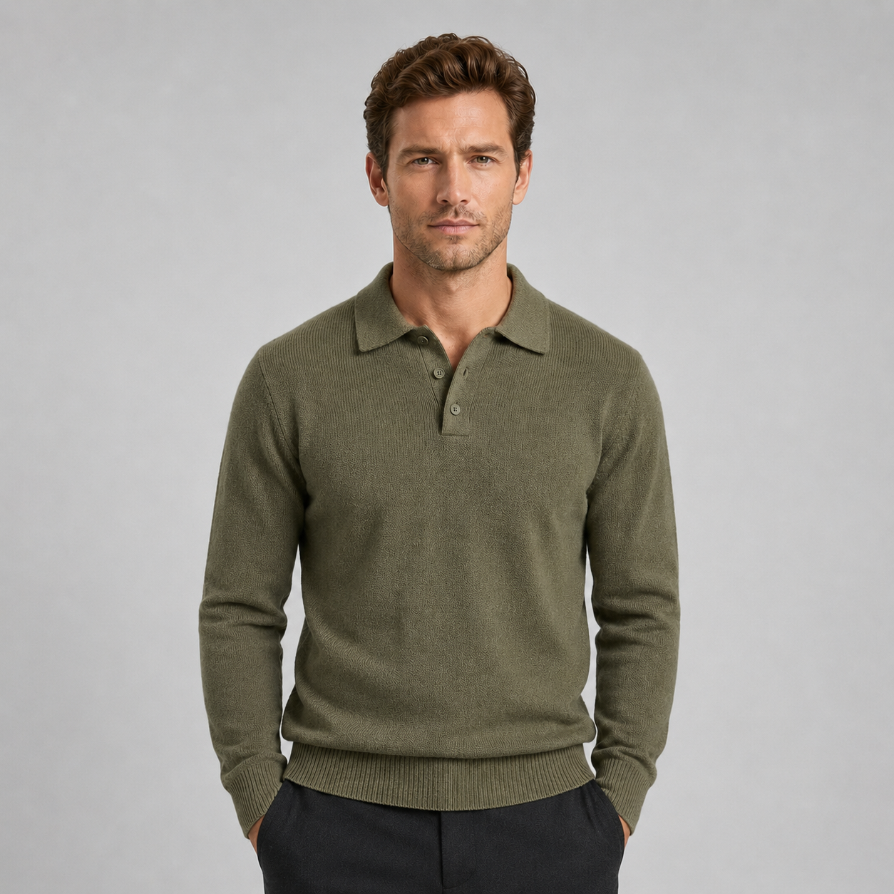 Men’s Knit Polo Jumper
