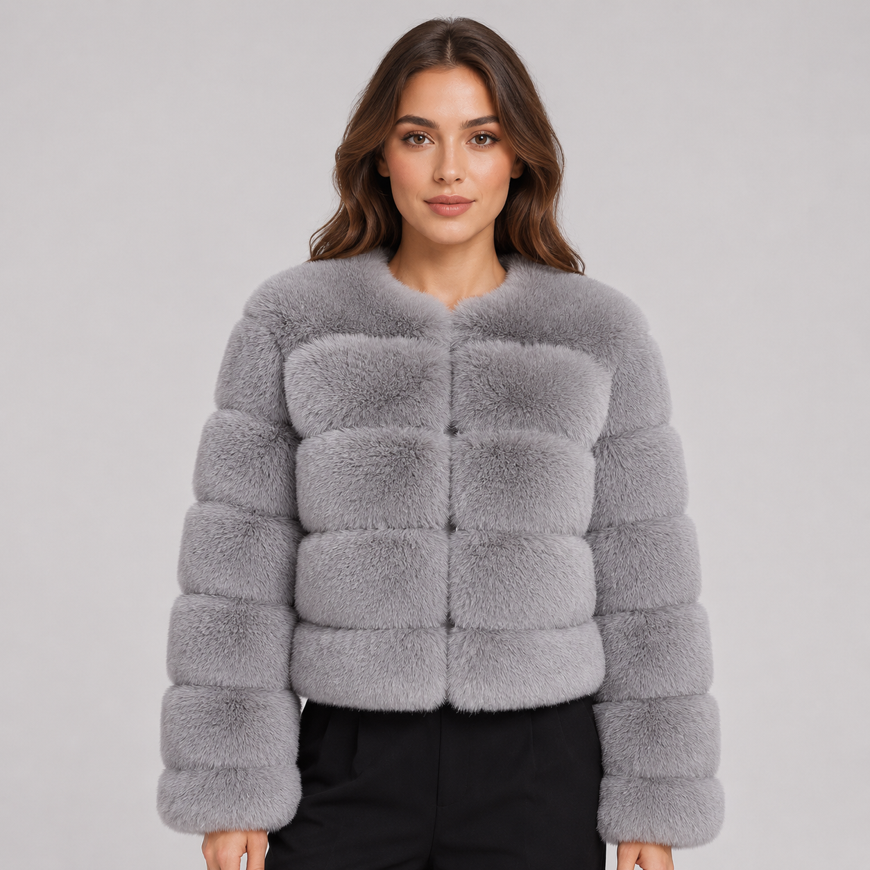 Women's Cropped Plush Jacket