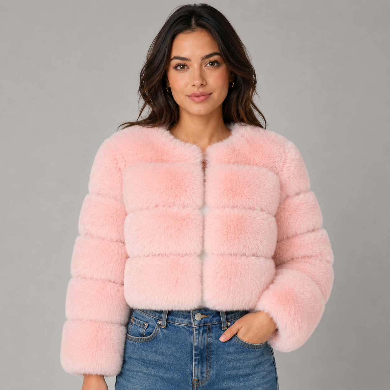 Women's Cropped Plush Jacket