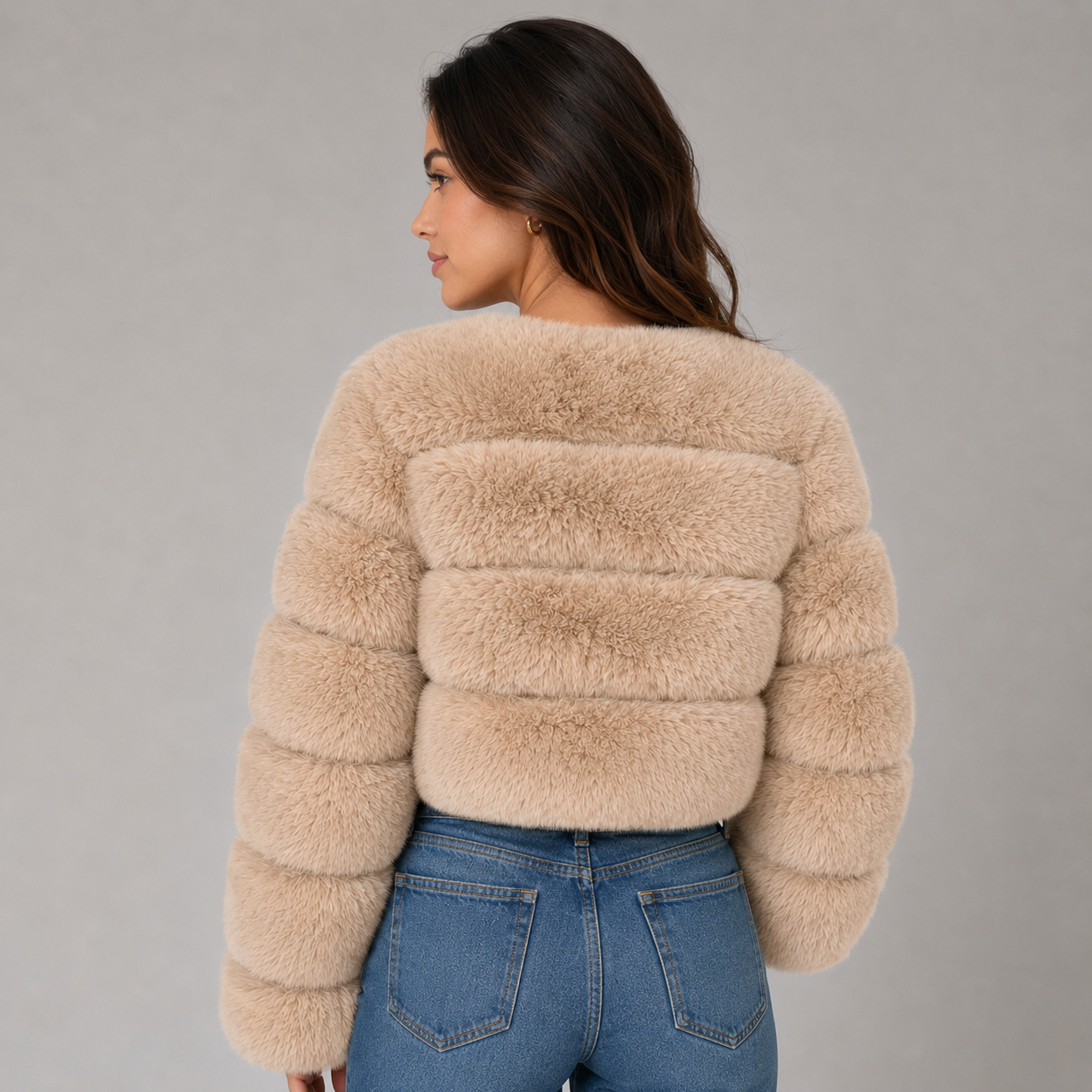 Women's Cropped Plush Jacket