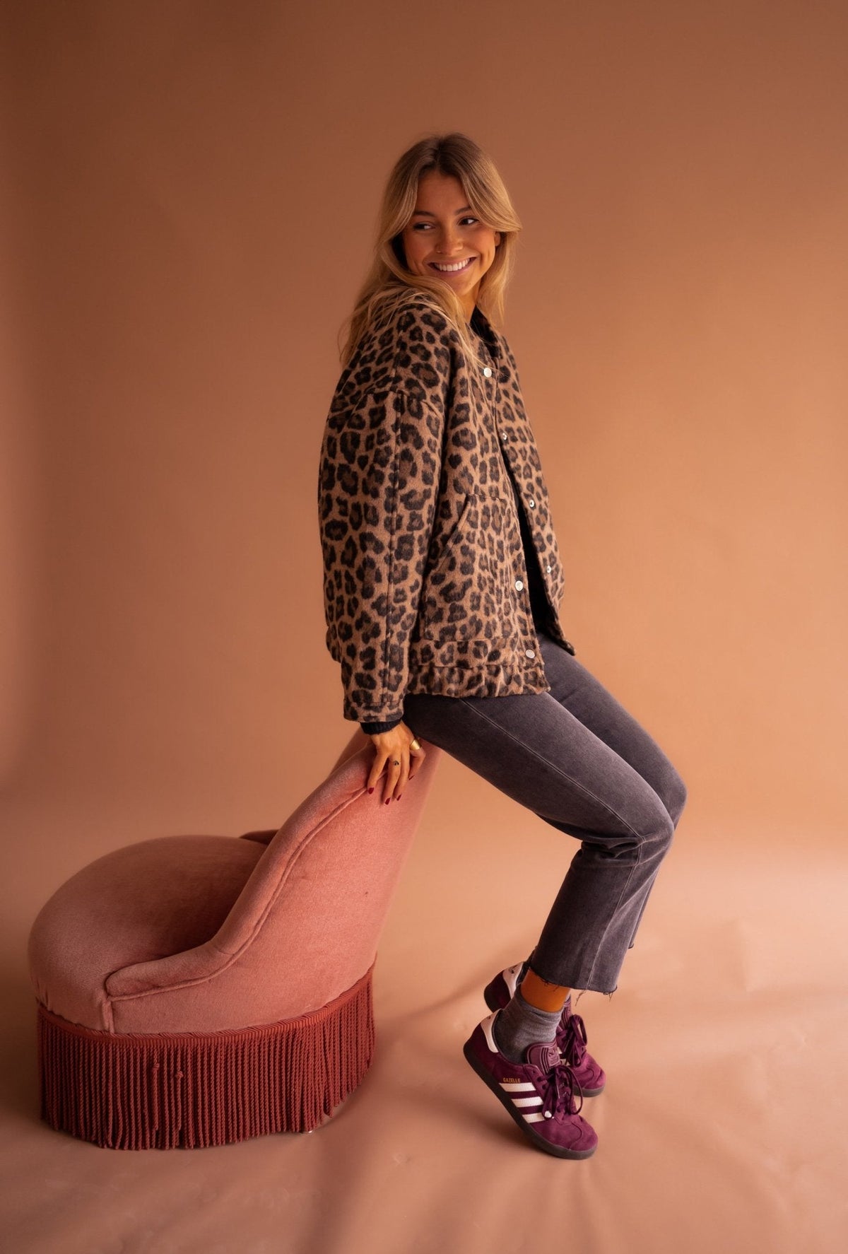 Donvelli | Women’s Cotton Blend Leopard Print Jacket