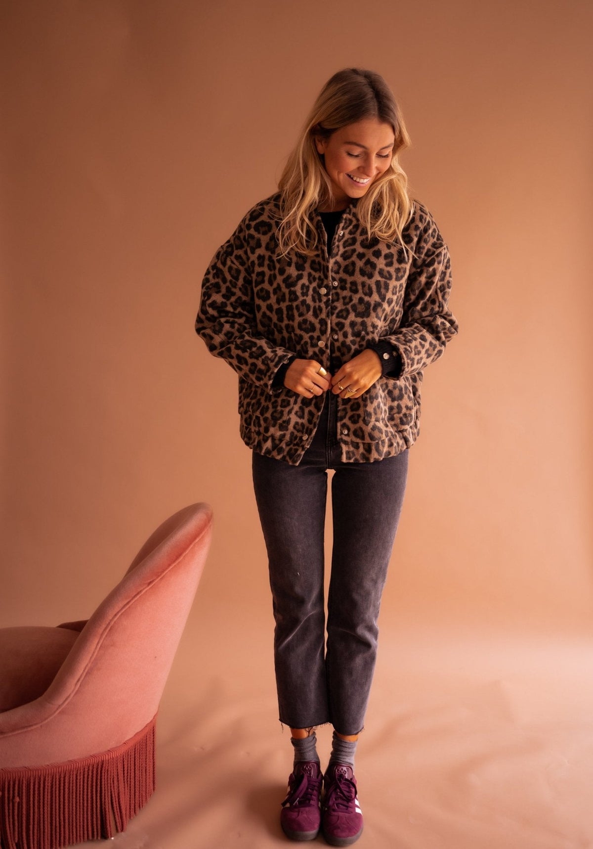 Donvelli | Women’s Cotton Blend Leopard Print Jacket
