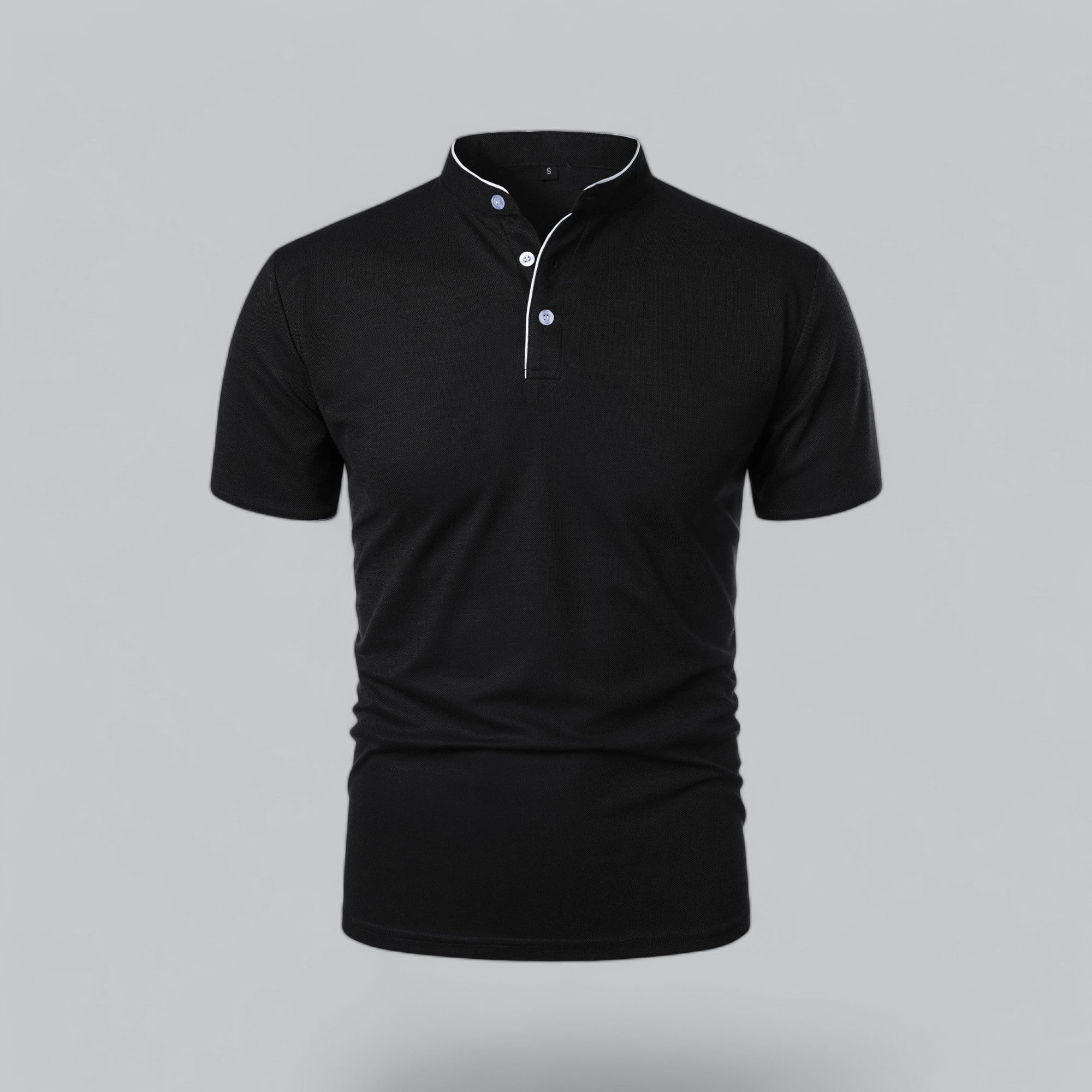 Dorvelli | Men's Collarless Polo Shirt – Mandarin Collar Smart Casual