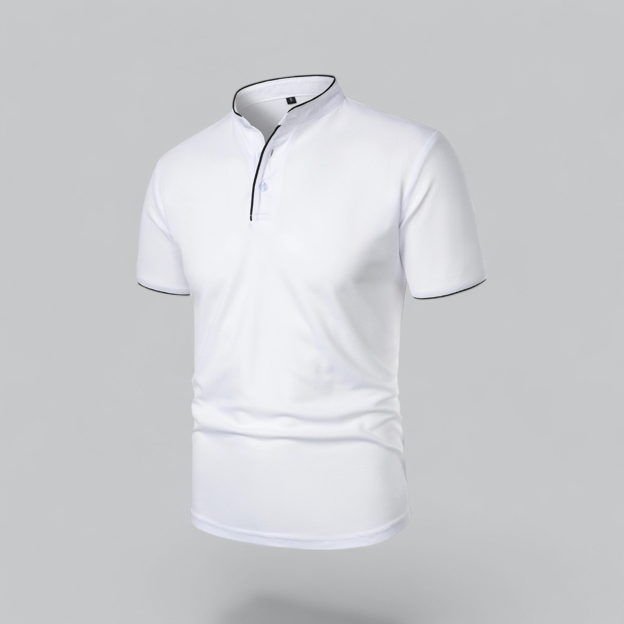 Dorvelli | Men's Collarless Polo Shirt – Mandarin Collar Smart Casual