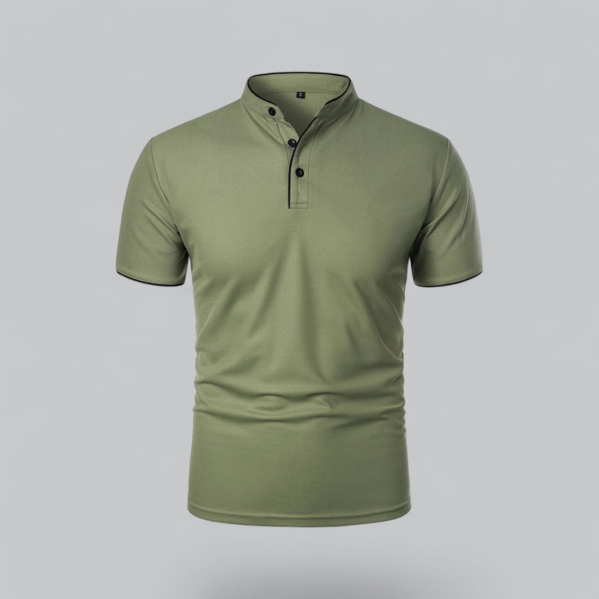 Dorvelli | Men's Collarless Polo Shirt – Mandarin Collar Smart Casual