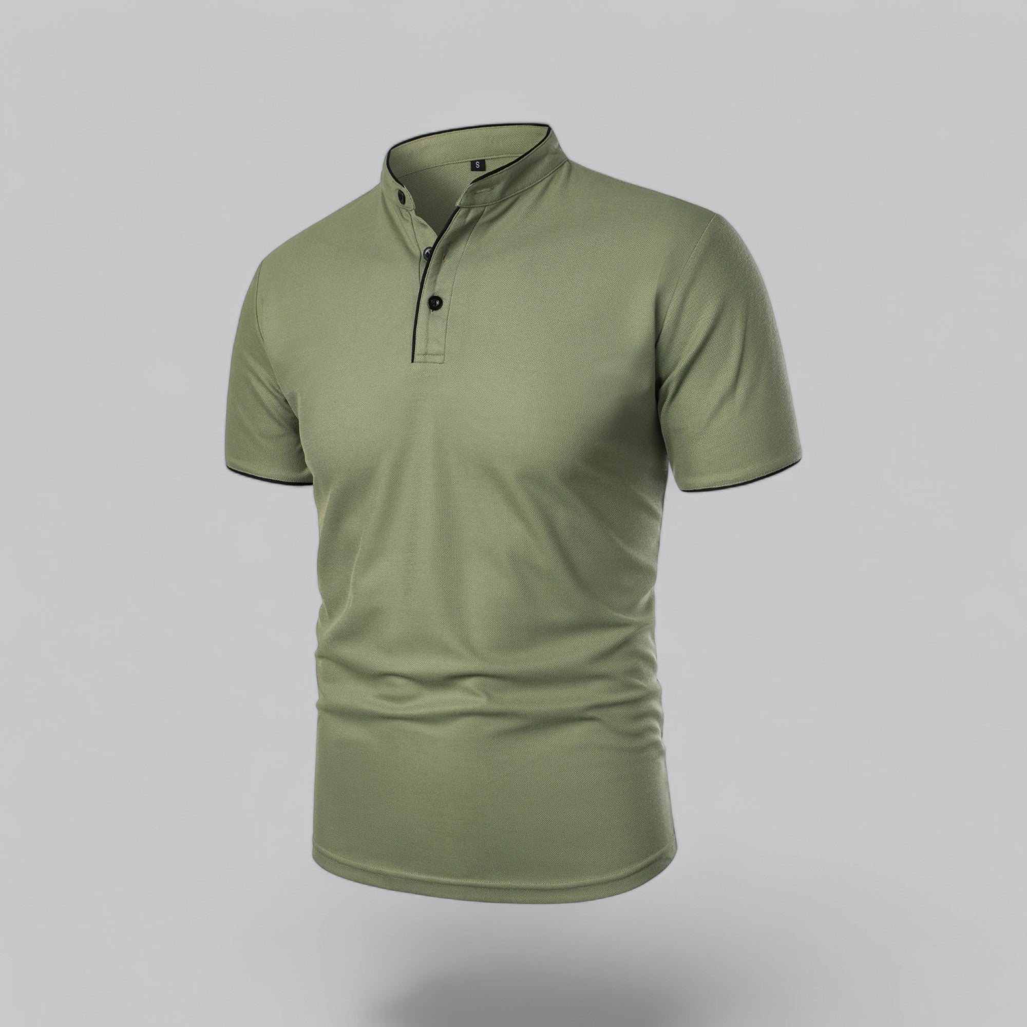 Dorvelli | Men's Collarless Polo Shirt – Mandarin Collar Smart Casual