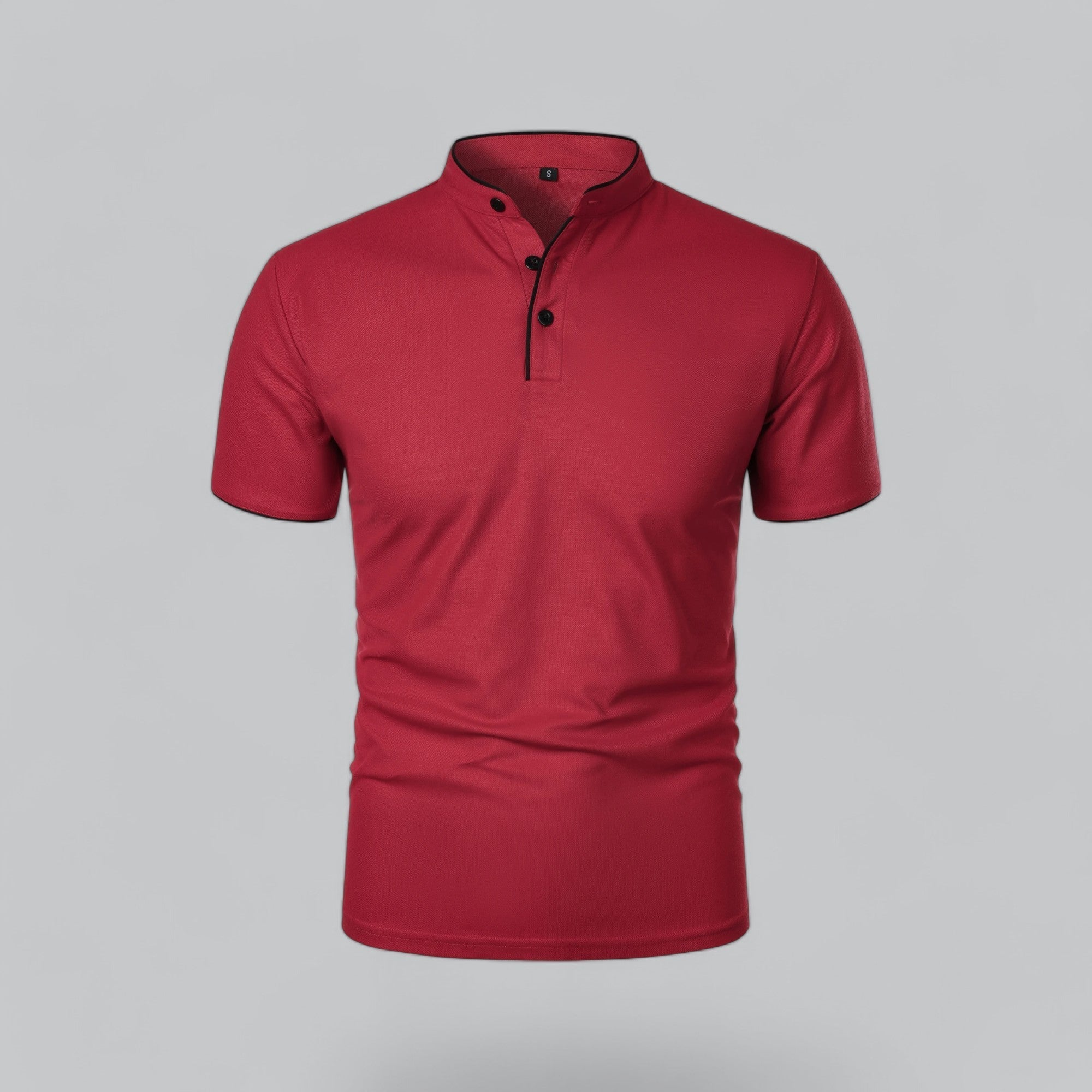 Dorvelli | Men's Collarless Polo Shirt – Mandarin Collar Smart Casual