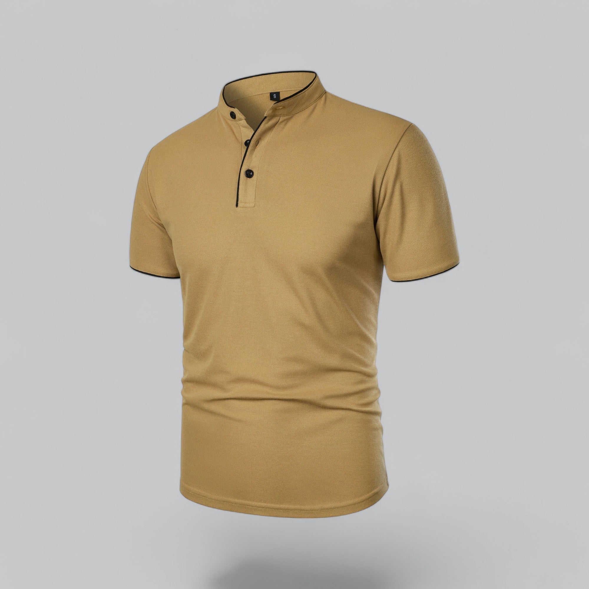 Dorvelli | Men's Collarless Polo Shirt – Mandarin Collar Smart Casual