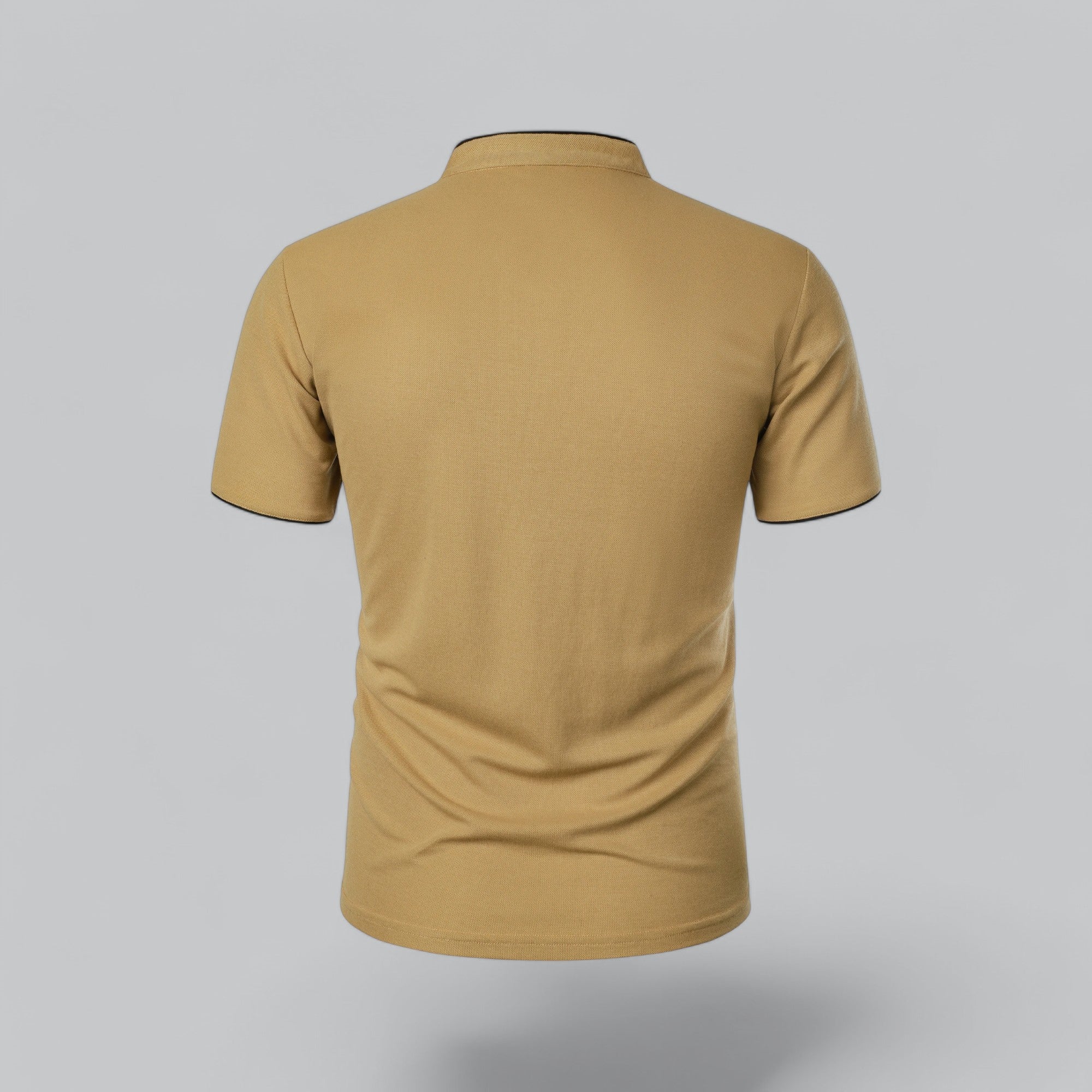 Dorvelli | Men's Collarless Polo Shirt – Mandarin Collar Smart Casual