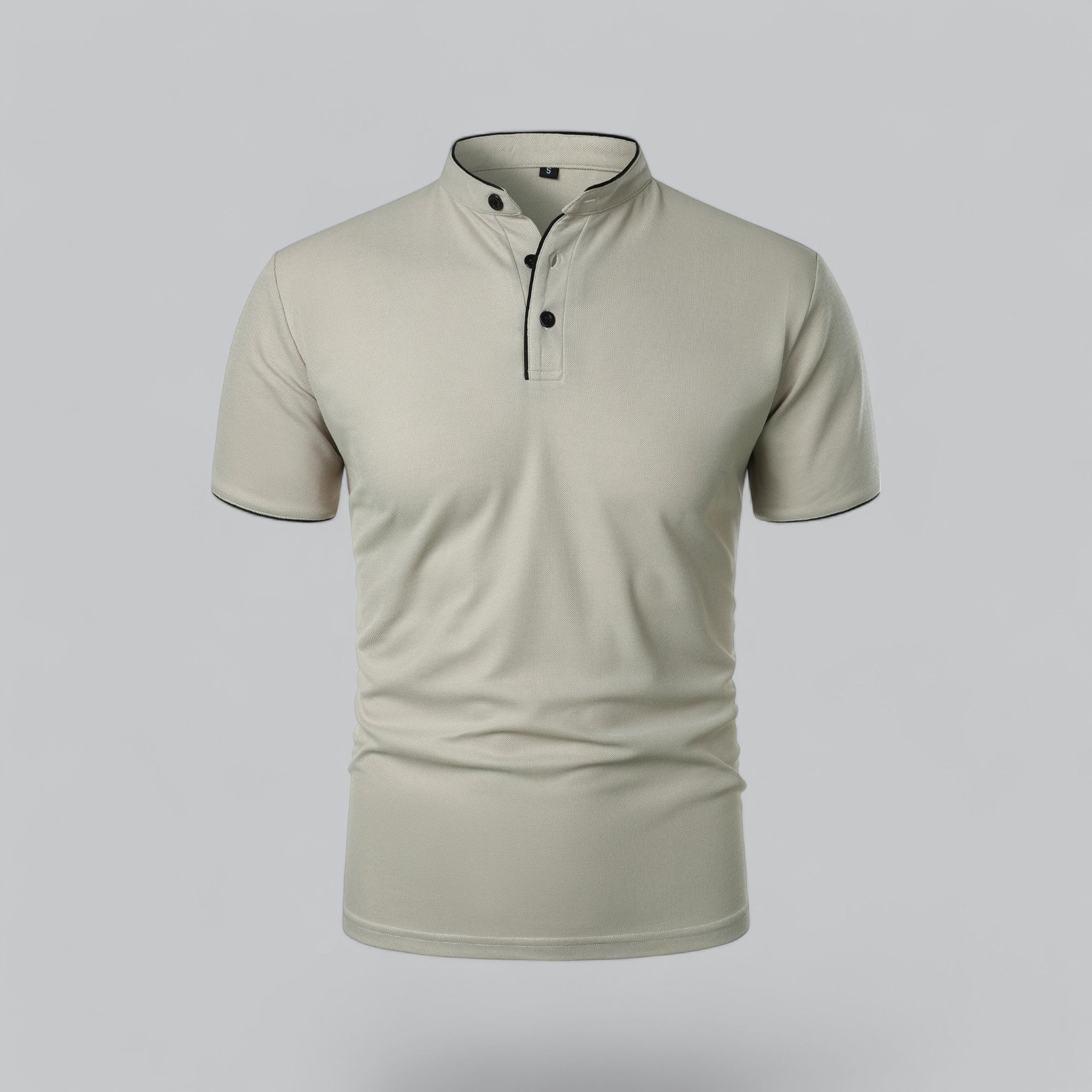Dorvelli | Men's Collarless Polo Shirt – Mandarin Collar Smart Casual