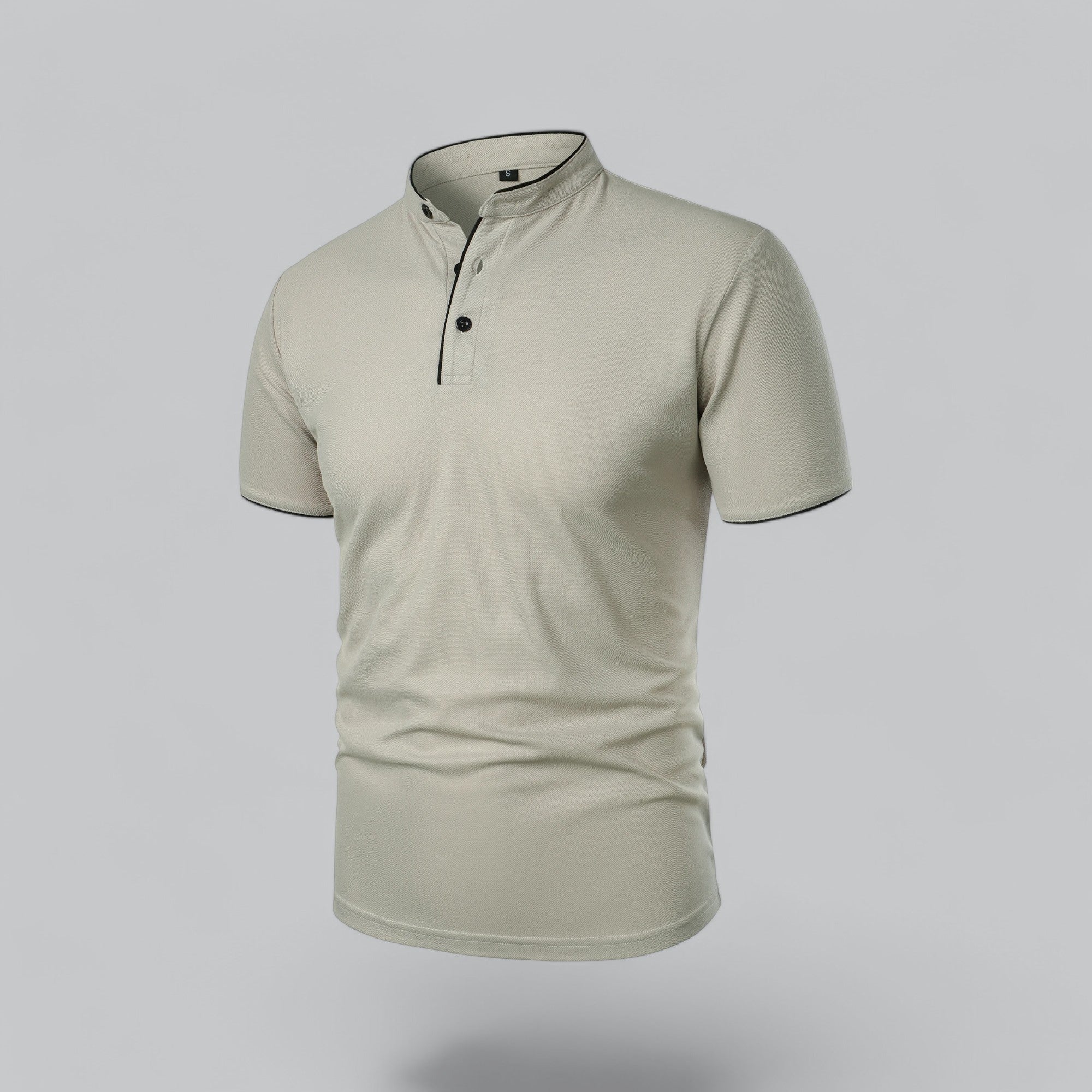 Dorvelli | Men's Collarless Polo Shirt – Mandarin Collar Smart Casual