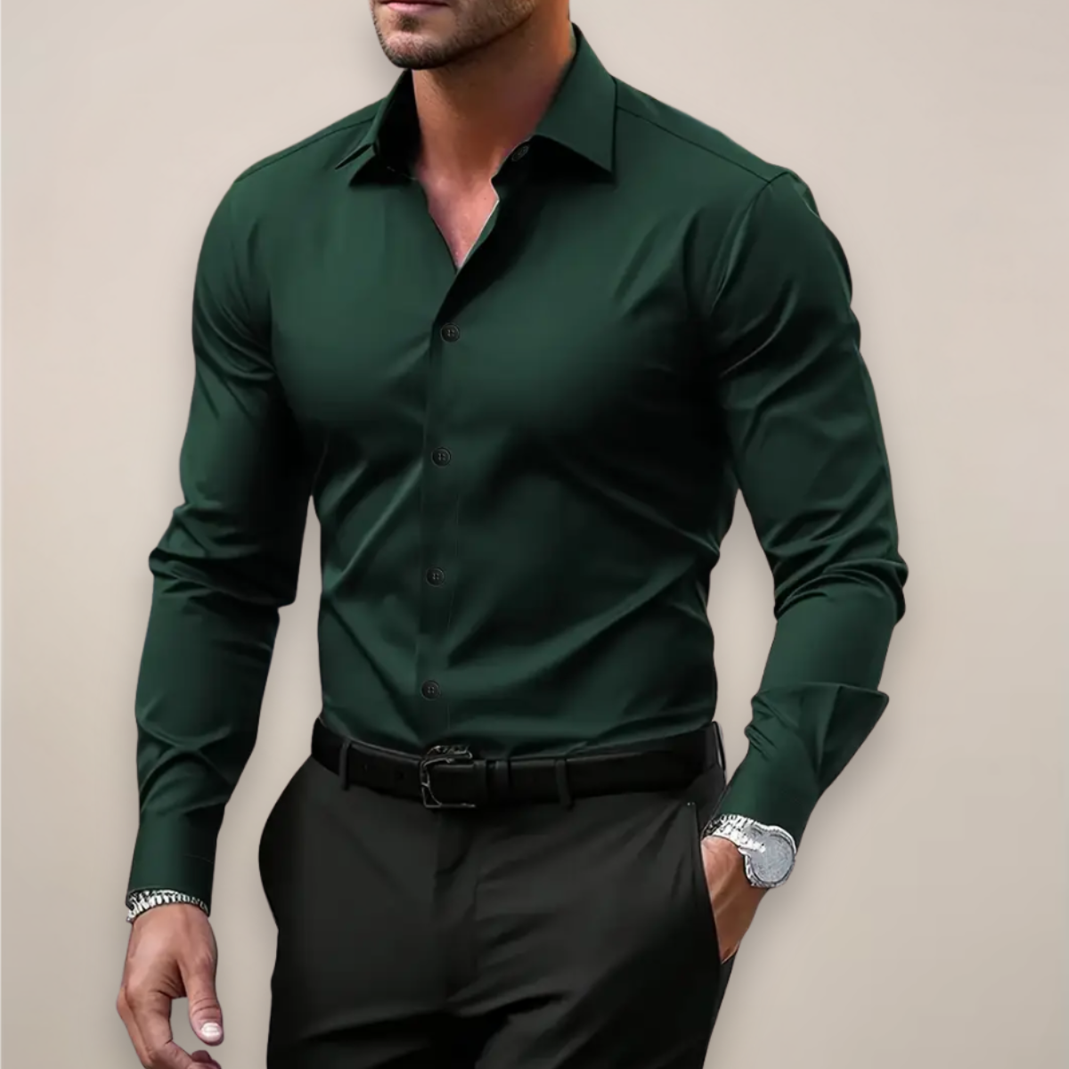 Dorvelli | Men's Long-Sleeve Shirt – Classic Collar Smart Style