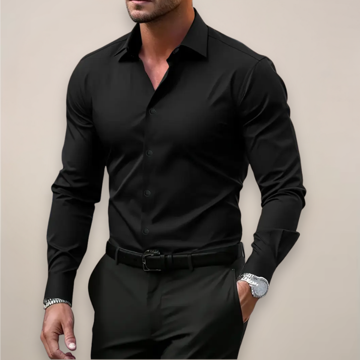 Dorvelli | Men's Long-Sleeve Shirt – Classic Collar Smart Style