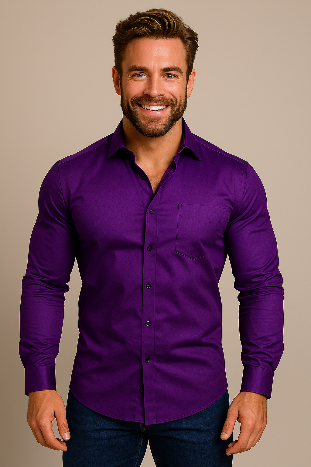 Dorvelli | Men's Long-Sleeve Shirt – Structured Fit Wrinkle-Free