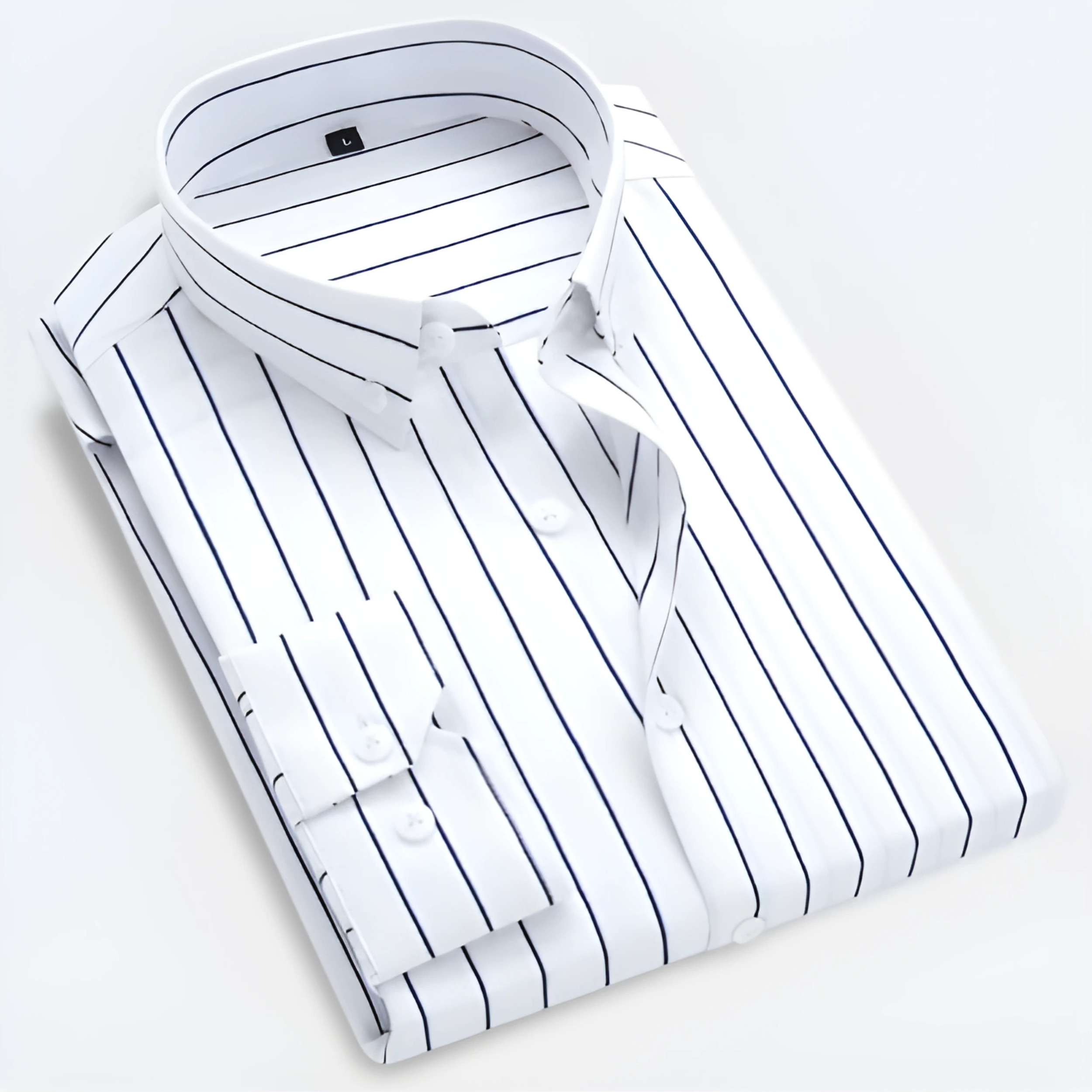 Dorvelli | Men's Striped Long-Sleeve Shirt – Vertical Stripe Smart Casual