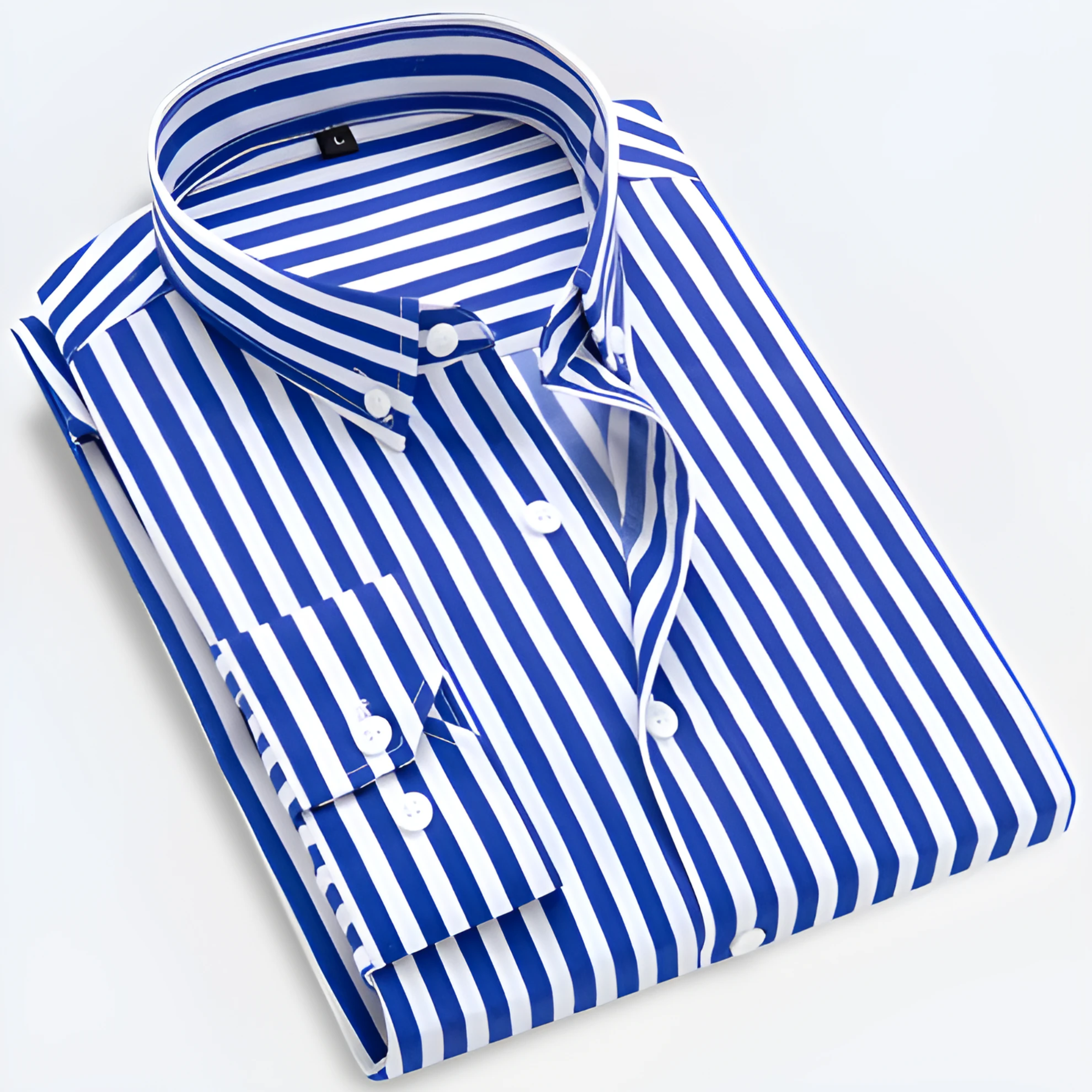 Dorvelli | Men's Striped Long-Sleeve Shirt – Vertical Stripe Smart Casual