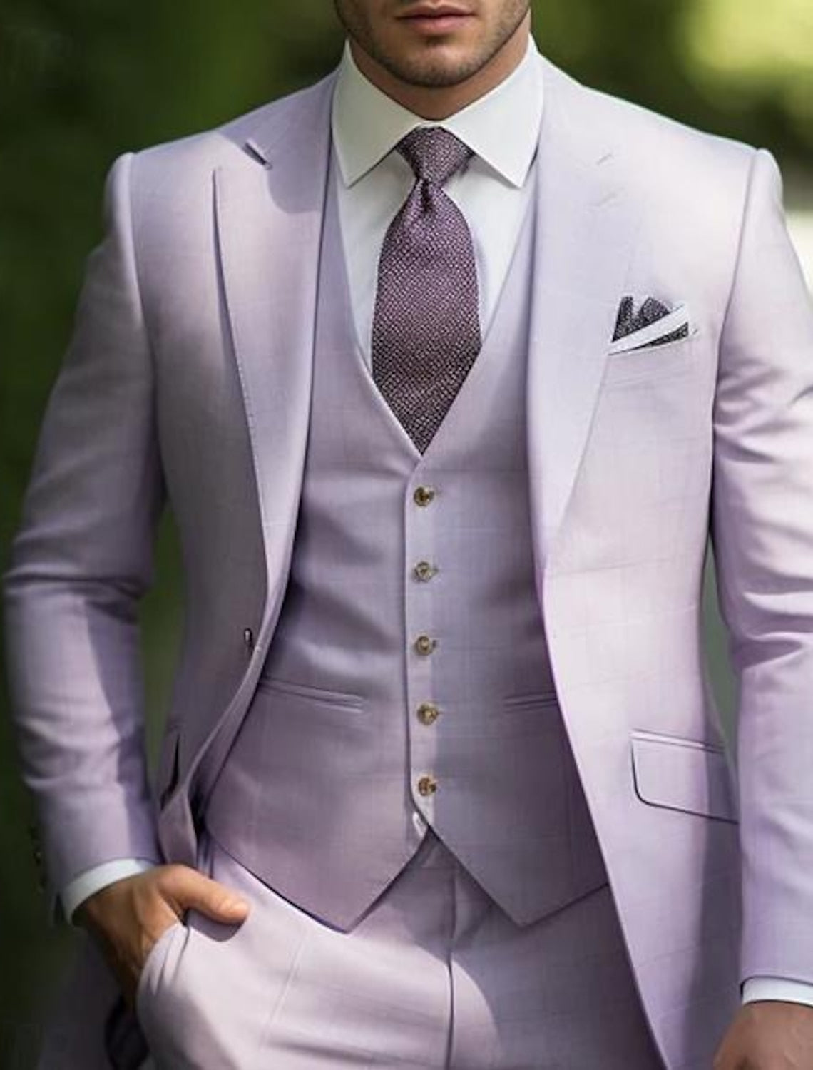 Dorvelli | Men's 3-Piece Suit One-Button Wedding Suit