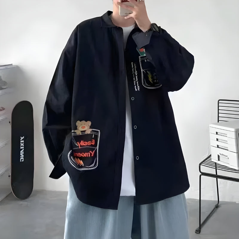 Dorvelli | Men’s Bear Skateboard Graphic Shirt