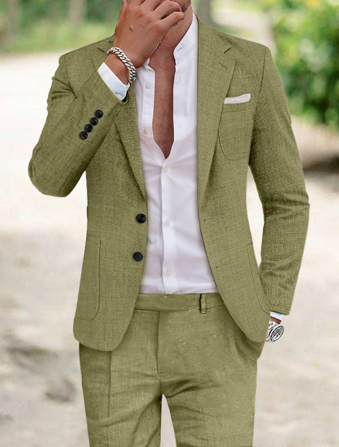 Dorvelli | Men's Casual Linen Suit